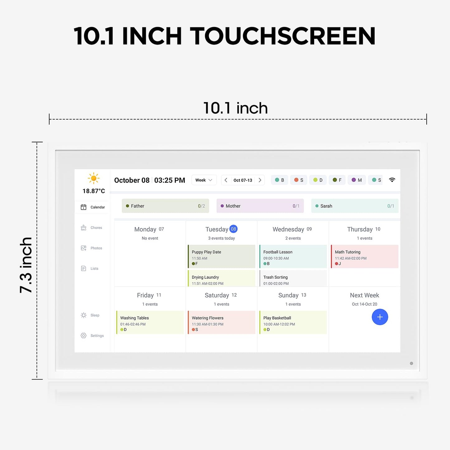10.1 Inch Smart Digital Calendar, Electronic Desk Calendar, 1920 * 1080 IPS Full HD Touch Screen Display for Family Meal Planner Support - Streamline Household Organization