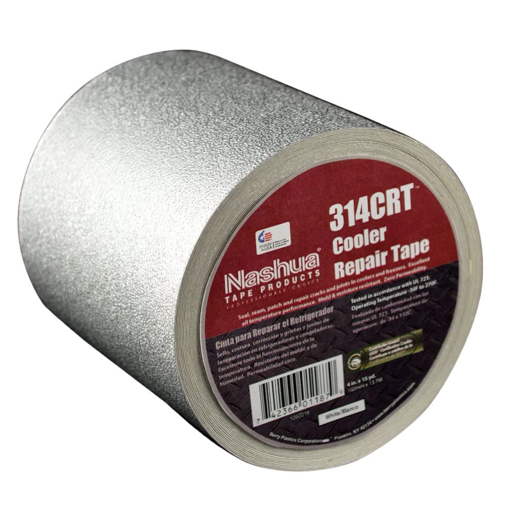 Nashua 314CRT Acrylic Cooler Repair Tape, 15 yds Length x 4" Width, Silver