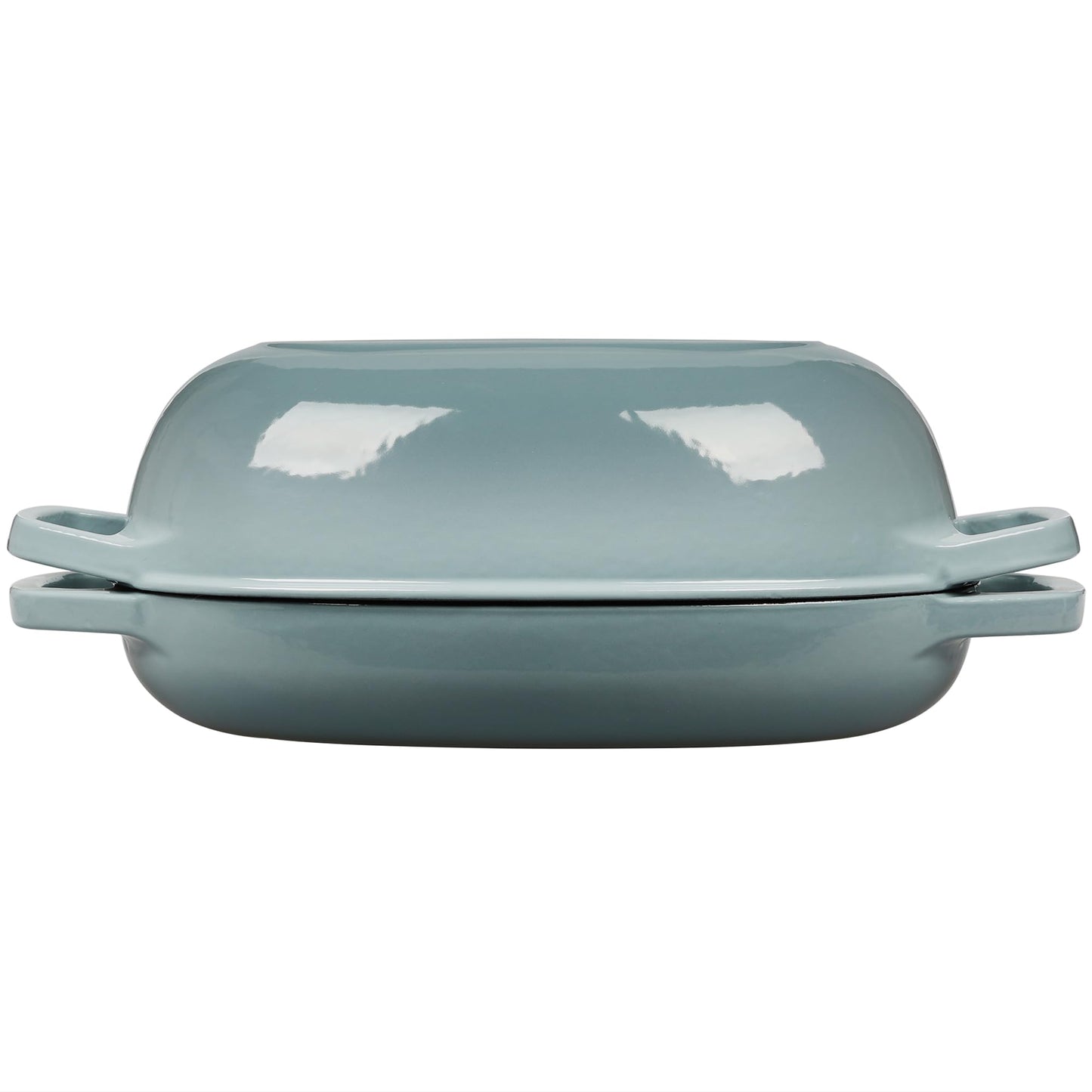 EDGING CASTING Enameled Cast Iron Oval Dutch Oven Pot with Lid, Dutch Oven for Sourdough Bread Baking, Bread Oven, Bread Dutch Oven, Oval Bread Pan, 5qt, Seasalt