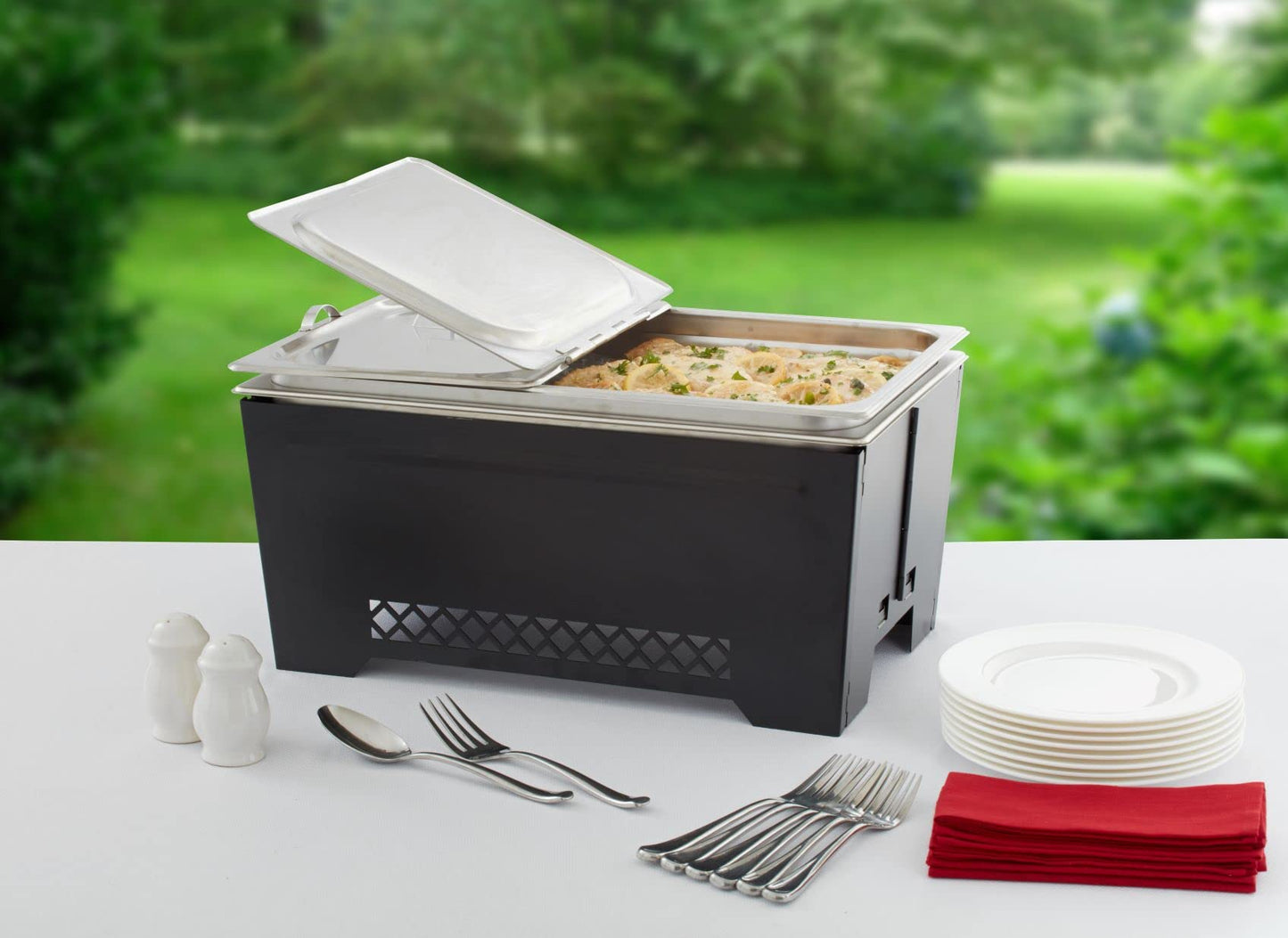 1-Pack Chafing Dish Rack Stand by Chef Master, Food Warmer Dish Rack Stand, Food Warmer for Gathering, Event, Banquet, Parties, Buffet, Chafing Dishes Buffet Set, Restaurant & Catering Display - 90253