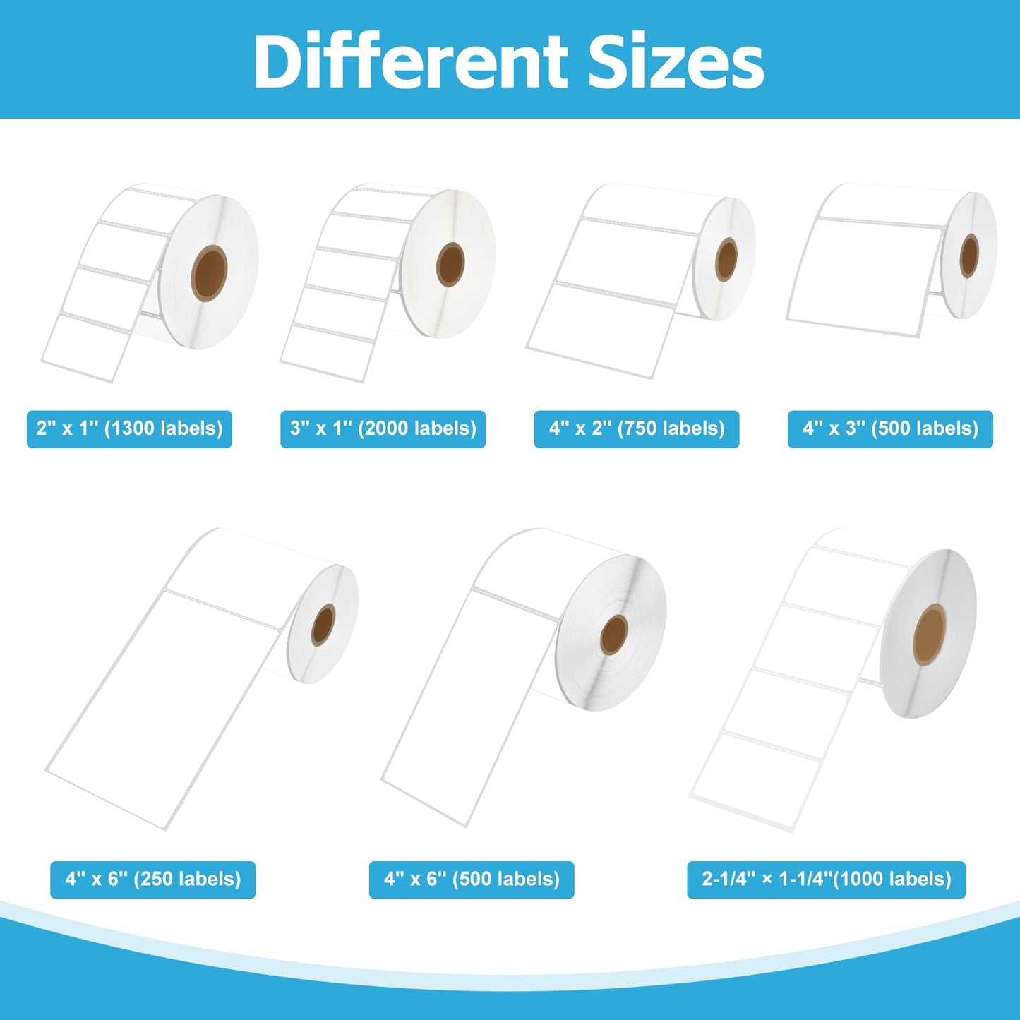 NineLeaf 4 Rolls 4"x 6" Direct Thermal Printing Blank Paper Shipping Labels Compatible for Zebra TLP-2844 ZP-450 GK420T GX420T GX430T GK420D GC420D GC420T Label Printer (250 Labels per roll)
