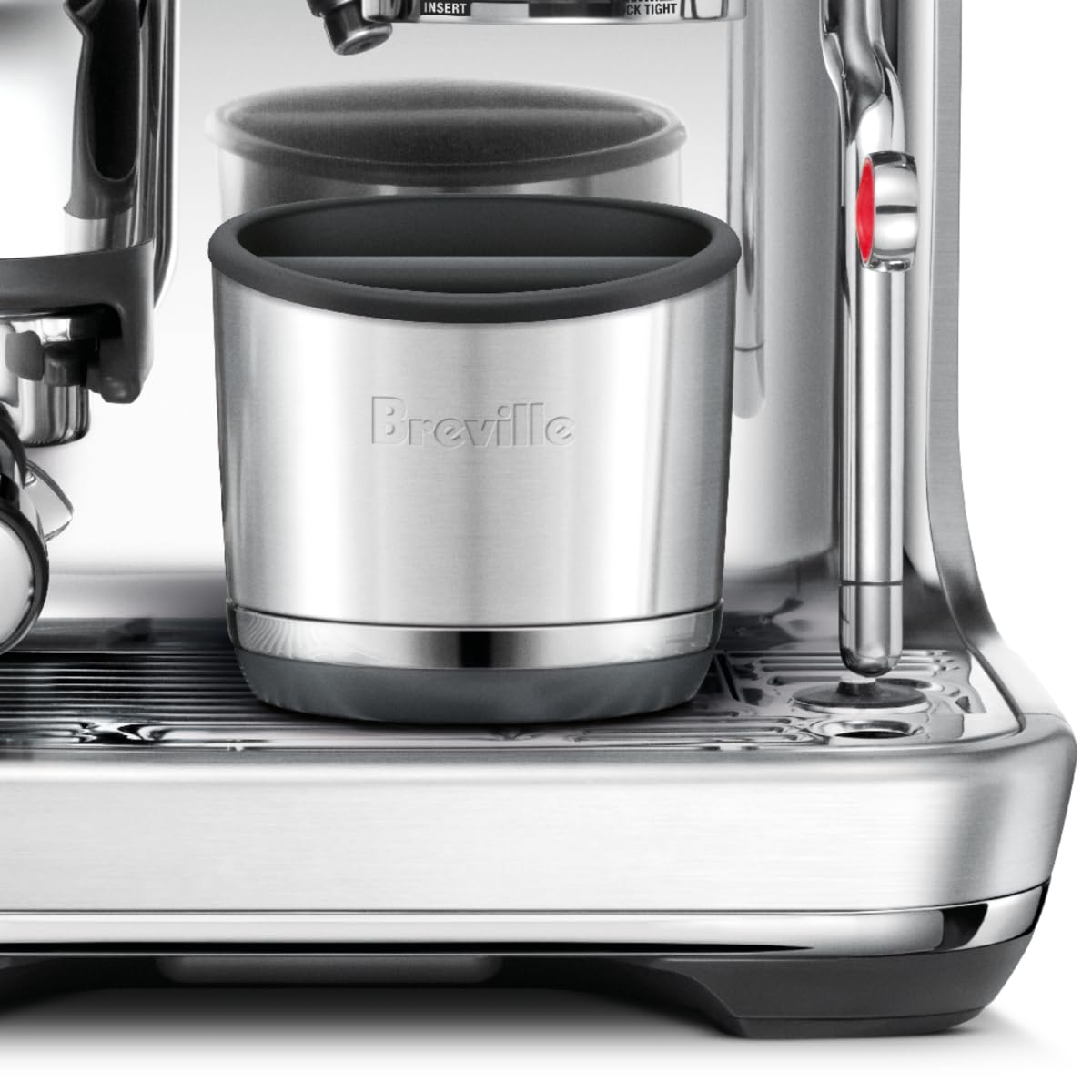 Breville BEA501BSS Knock Box 10 Espresso Machine Accessory, 10 Puck Capacity, Brushed Stainless Steel