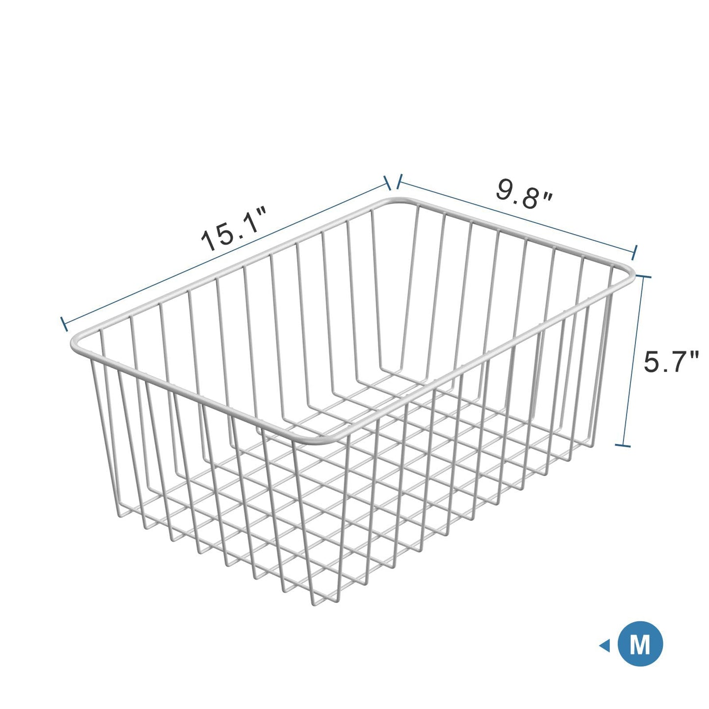 iSPECLE Upright Freezer Organizer Bins - Fits 14 to 15.5 Cu.Ft Stand up Freezer, 4 Pack Medium Upright Baskets, High-Sided Easy-View Design for Better Airflow, White
