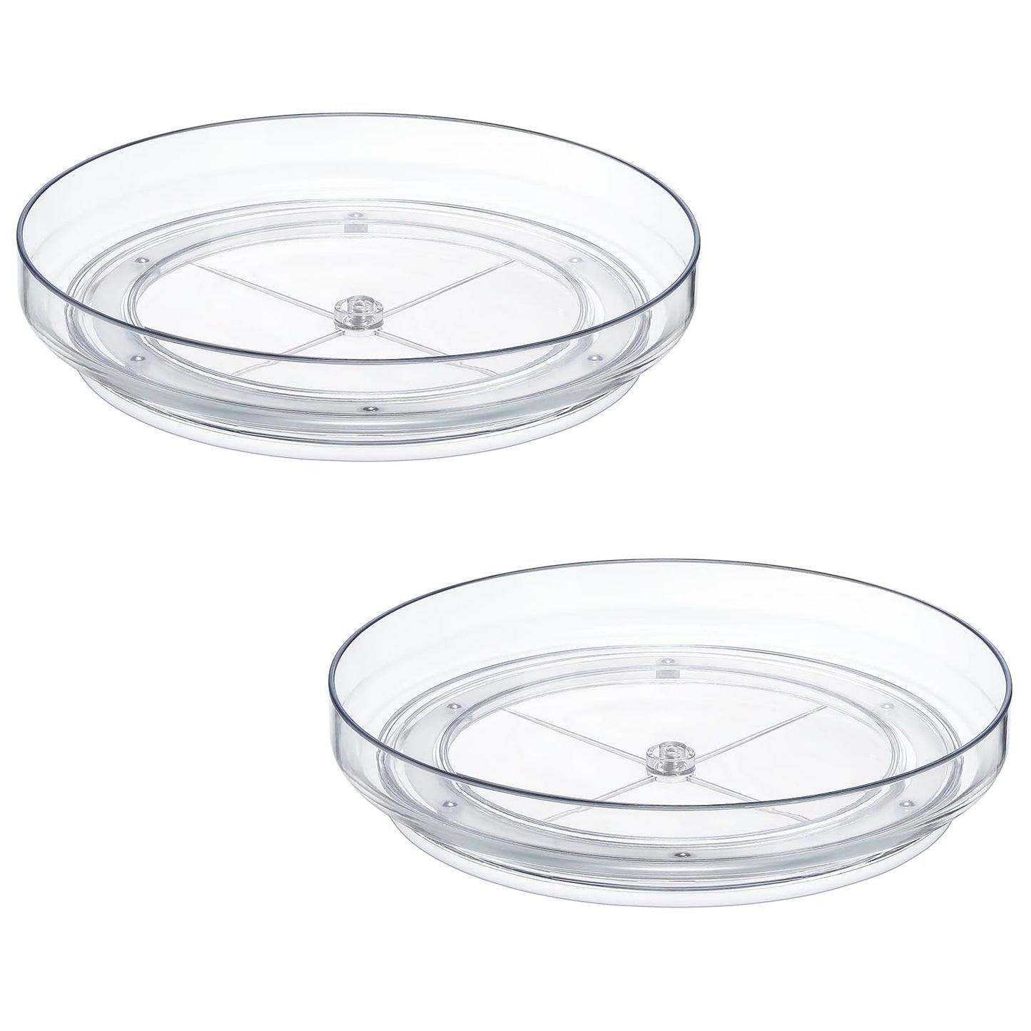 4 Pack, 10 Inch Clear Non-Skid Lazy Susan Organizers - Turntable Rack for Kitchen Cabinet, Pantry Organization and Storage, Fridge, Bathroom Closet, Vanity Countertop Makeup Organizing, Spice Rack