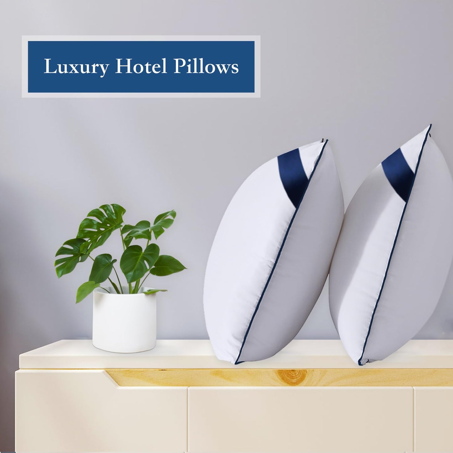 Meoflaw Pillows Queen Size Set of 4,Soft Microfiber Queen Pillows with Hollow Fiber,Hotel Quailty Bed Pillows for Sleeping 4 Pack for Back,Stomach Sleeper