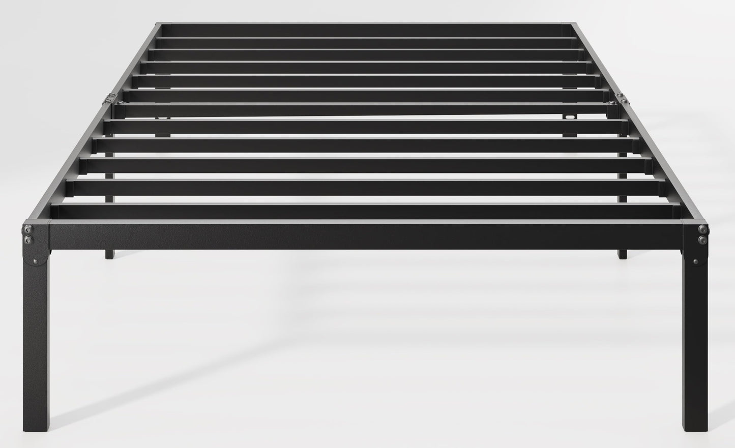 Allewie Twin Bed Frame, 14 inch Metal Platform Beds with Storage Space, No Box Spring Needed and Easy Assembly, Black