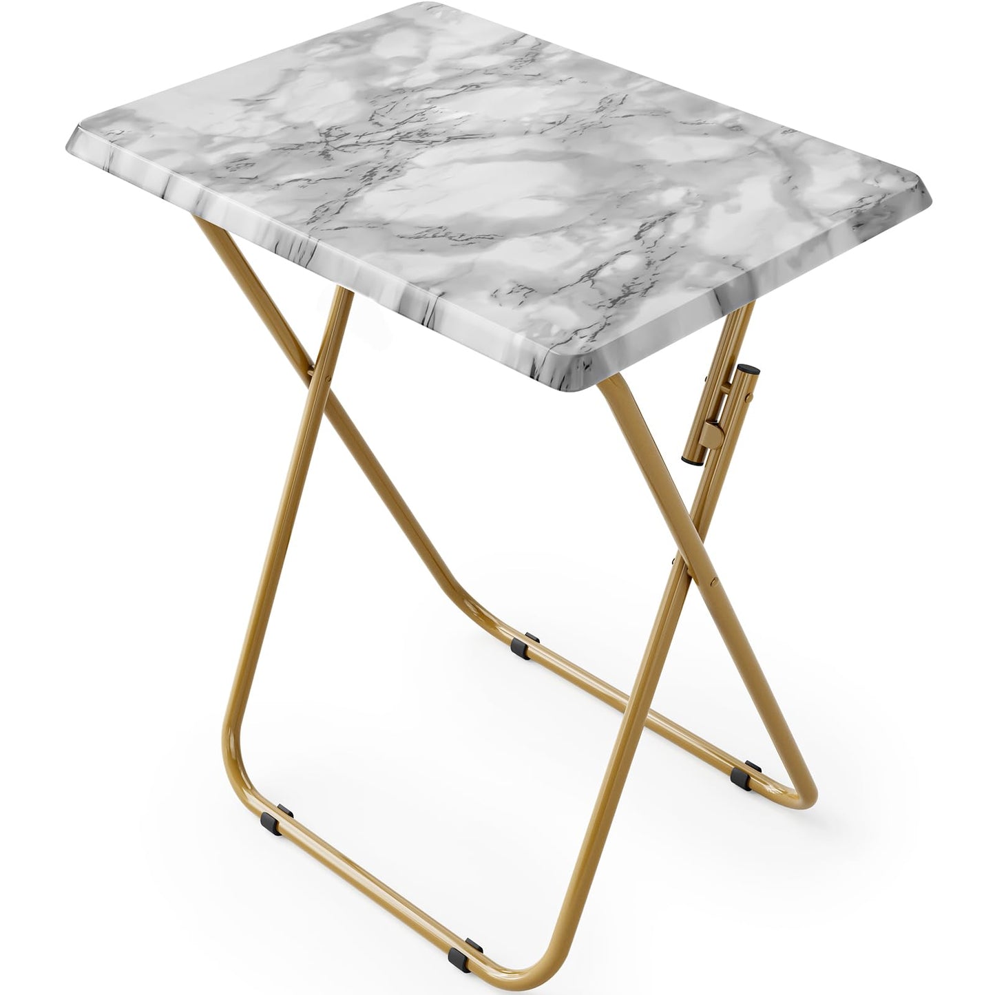 HUANUO Folding TV Tray Table -Stable Tray Table with No Assembly Required, TV Dinner Tray for Eating, Foldable Snack Tables for Bed & Sofa (Marbling)