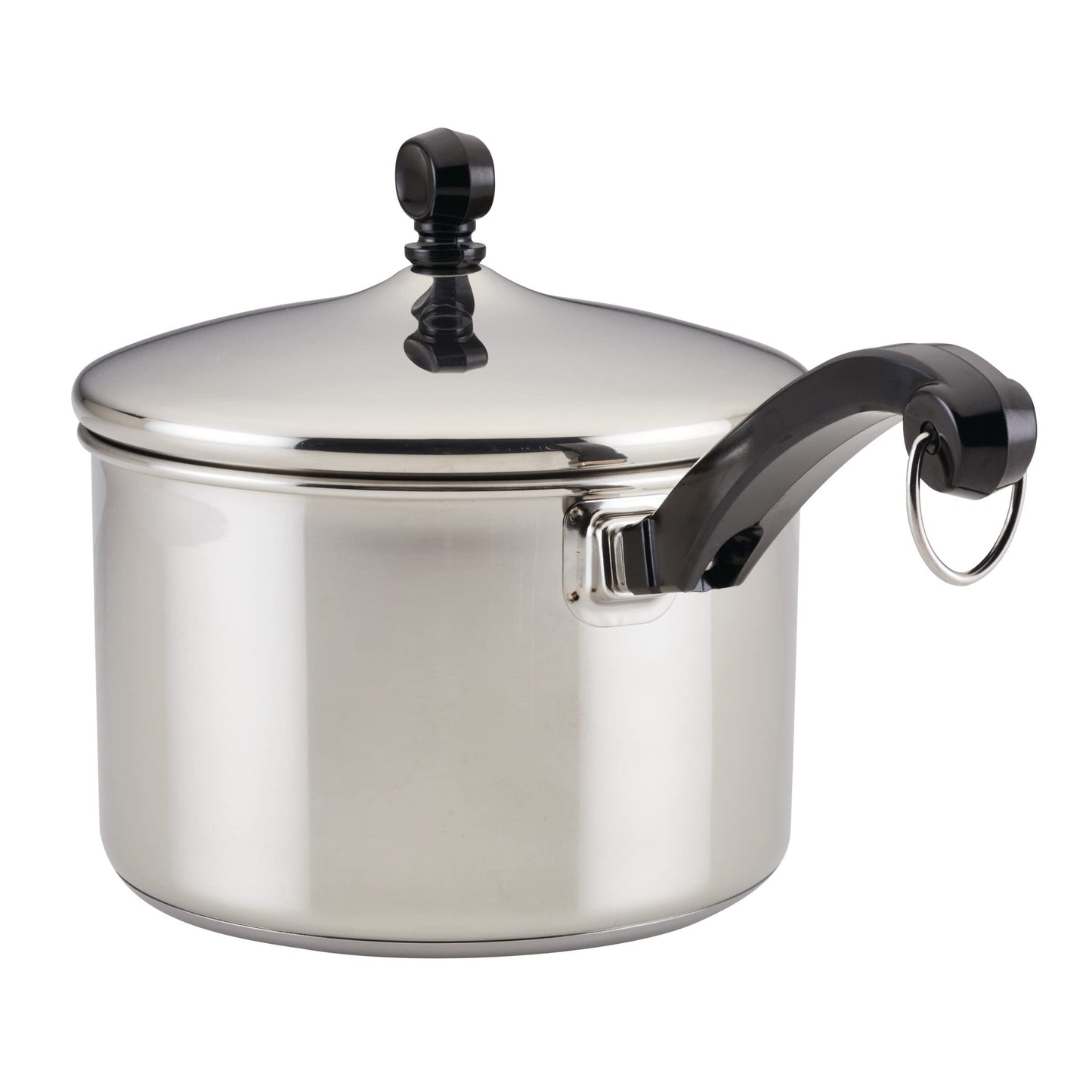 Farberware Classic Series Stainless Steel Sauce Pan with Lid, 3-Quart, Stainless Steel Pans, Induction Cookware