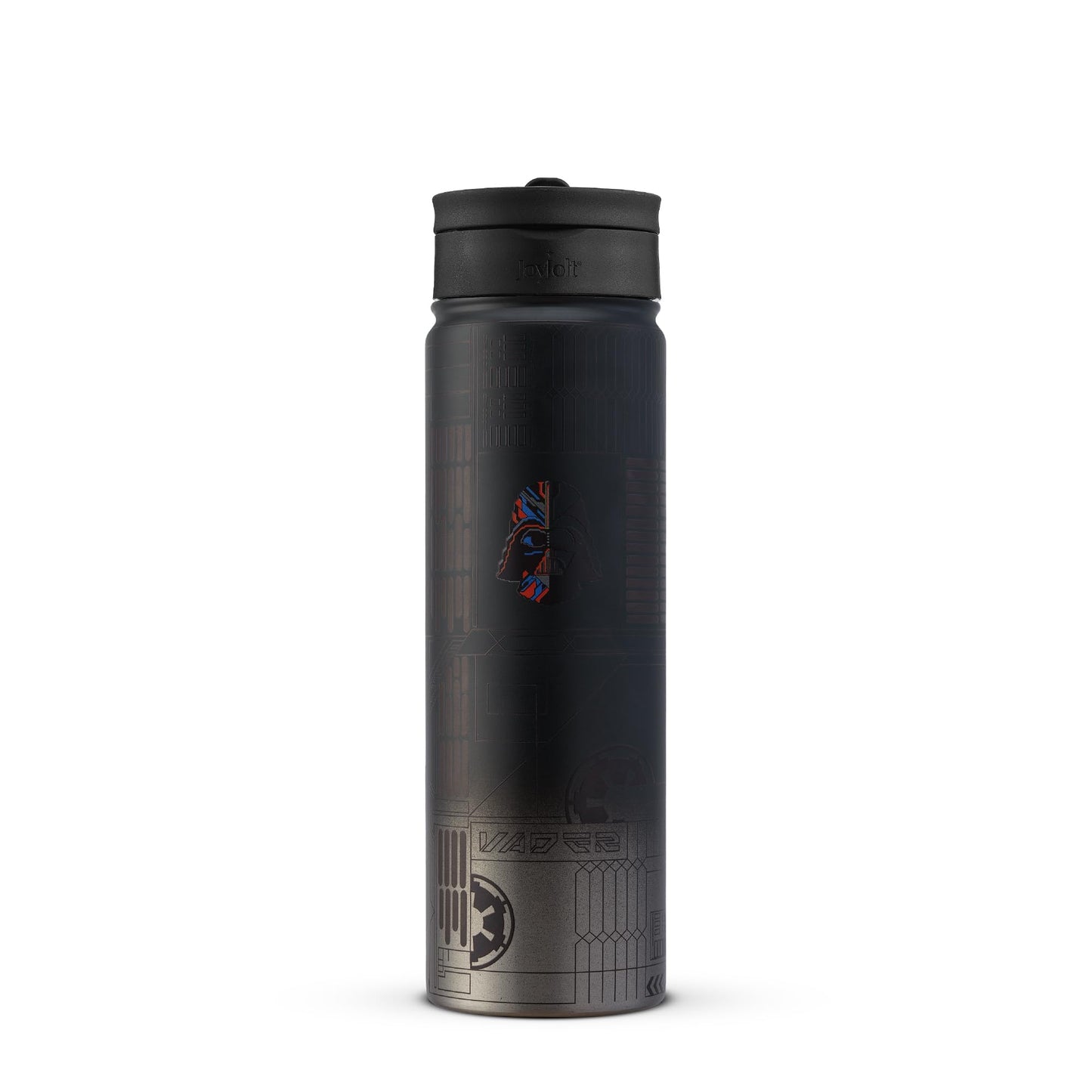 JoyJolt Star Wars Linear Darth Vader Stainless Steel Water Bottle with Flip Straw Lid, 22 oz Vacuum Insulated Water Bottle, BPA-Free Tumbler for Sports and Travel, Star Wars Gifts