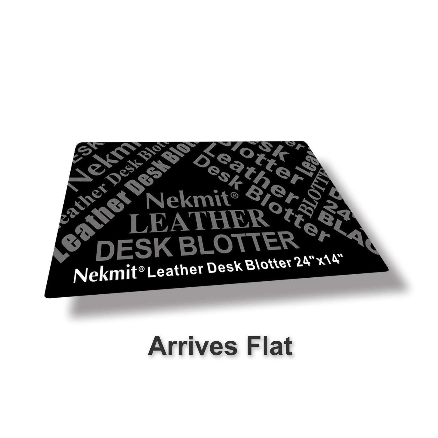 Nekmit Leather Desk Blotter Pad 24 x 14 Inches, Flat, Non-Slip, Waterproof, Black