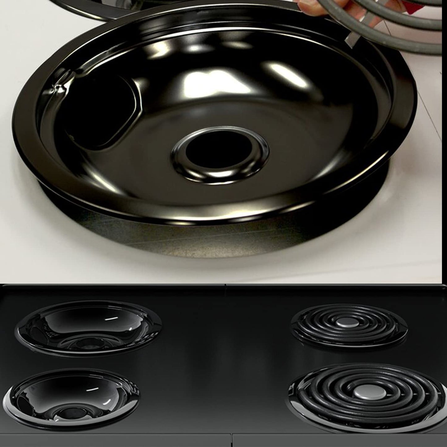 AMI PARTS SP22YA Electric Range Burner Element Unit Set Replacement Fit for G-E Hot-point Ro-per Ken-more Range Stoves (1 x WB30X253 8" & 3 x WB30X254 6")