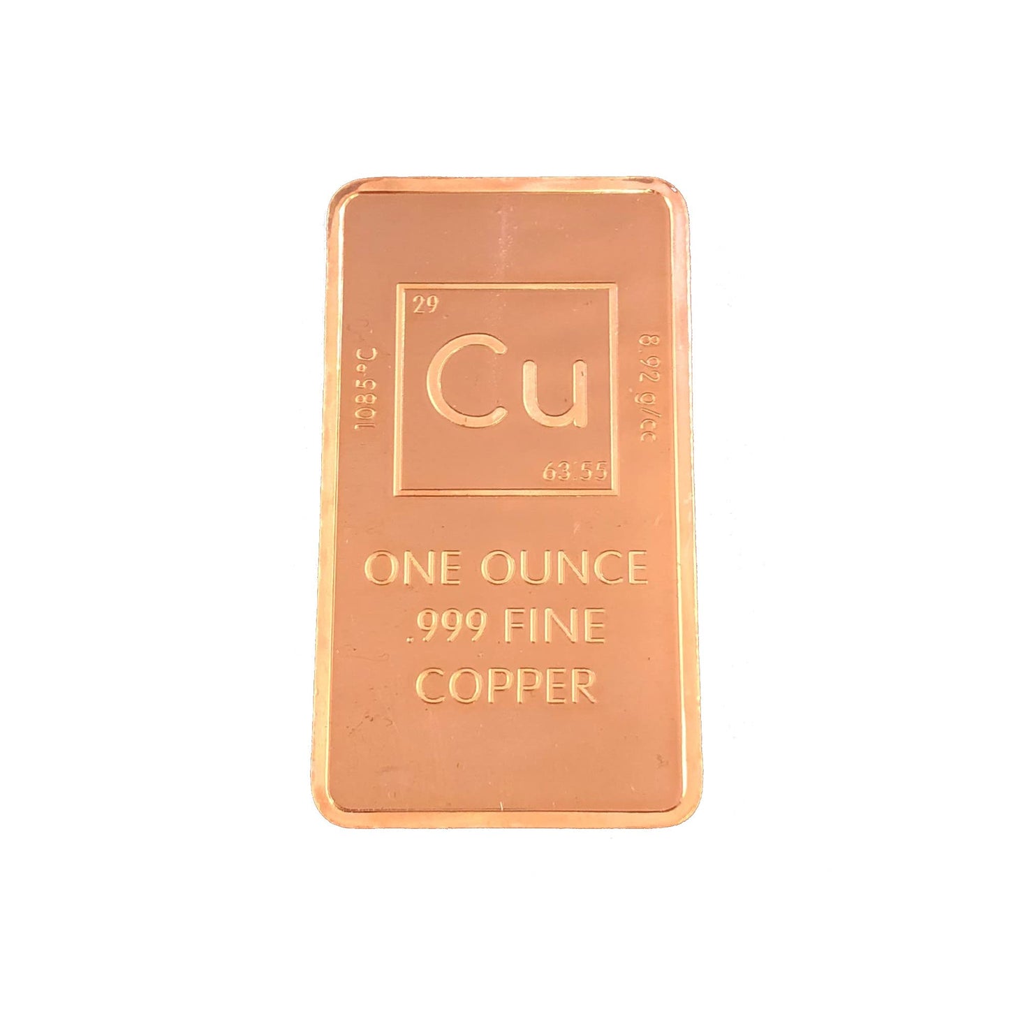 Pack of 10 of One Troy Ounce Copper Bar Bullion Paperweight .999 Pure Copper Indigo Metal Bars | Made in USA by Unique Metals