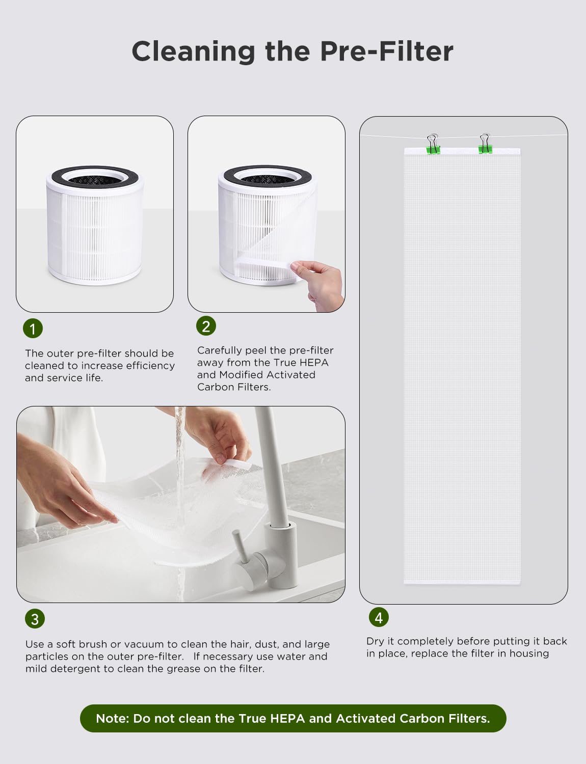 GoveeLife Air Purifier Replacement Accessories for H7129, H7128, 2 Pack