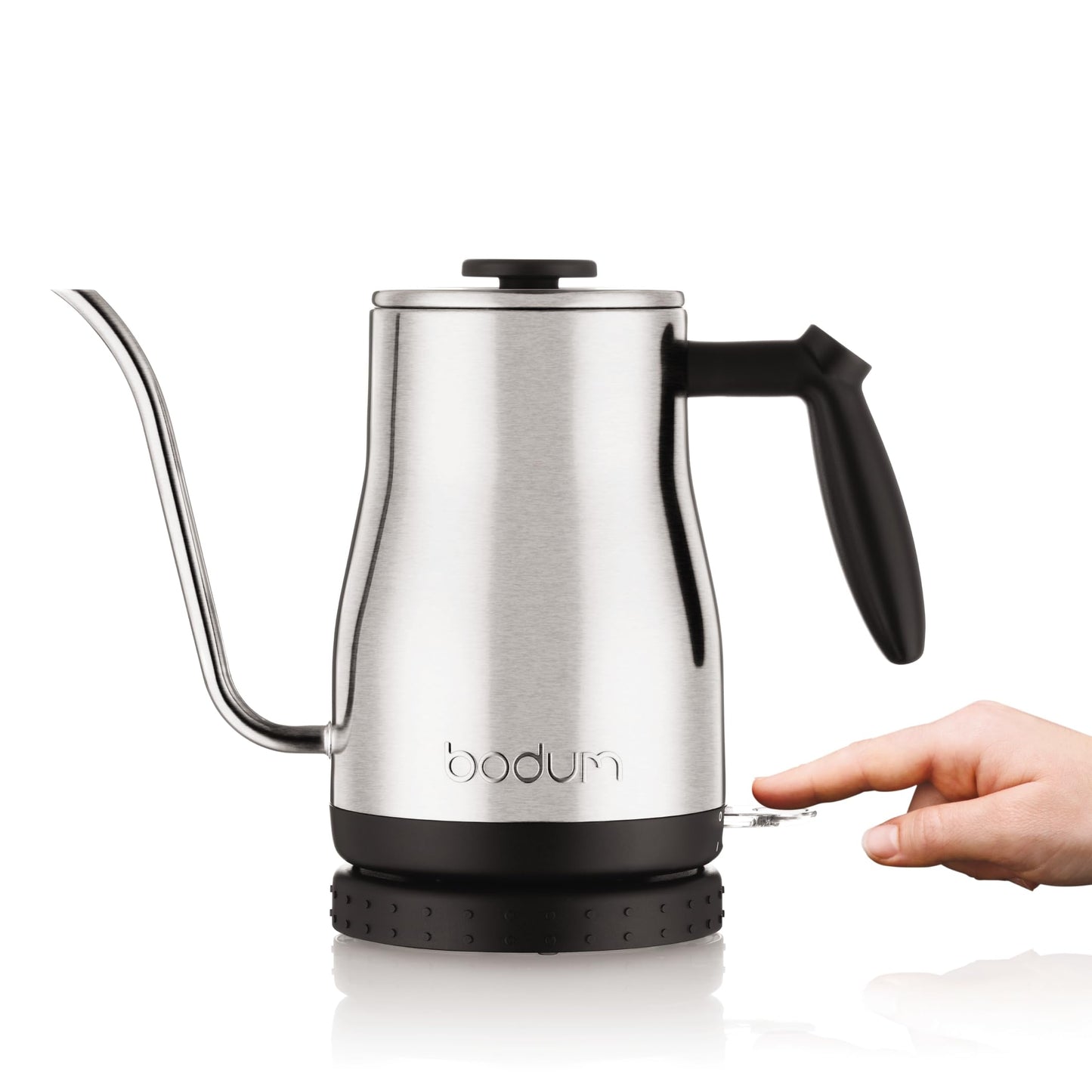 Bodum 34oz Bistro Gooseneck Electric Water Kettle, Pour Over Coffee & Tea, Brushed Stainless Steel