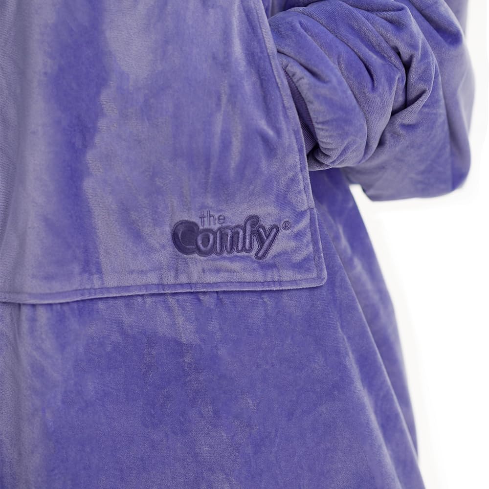 THE COMFY Original | Sherpa Lined Microfiber Fleece Wearable Blanket, Oversized Design with Hood and Pocket, From Shark Tank, for Women & Men, Warm and Cozy Gifts