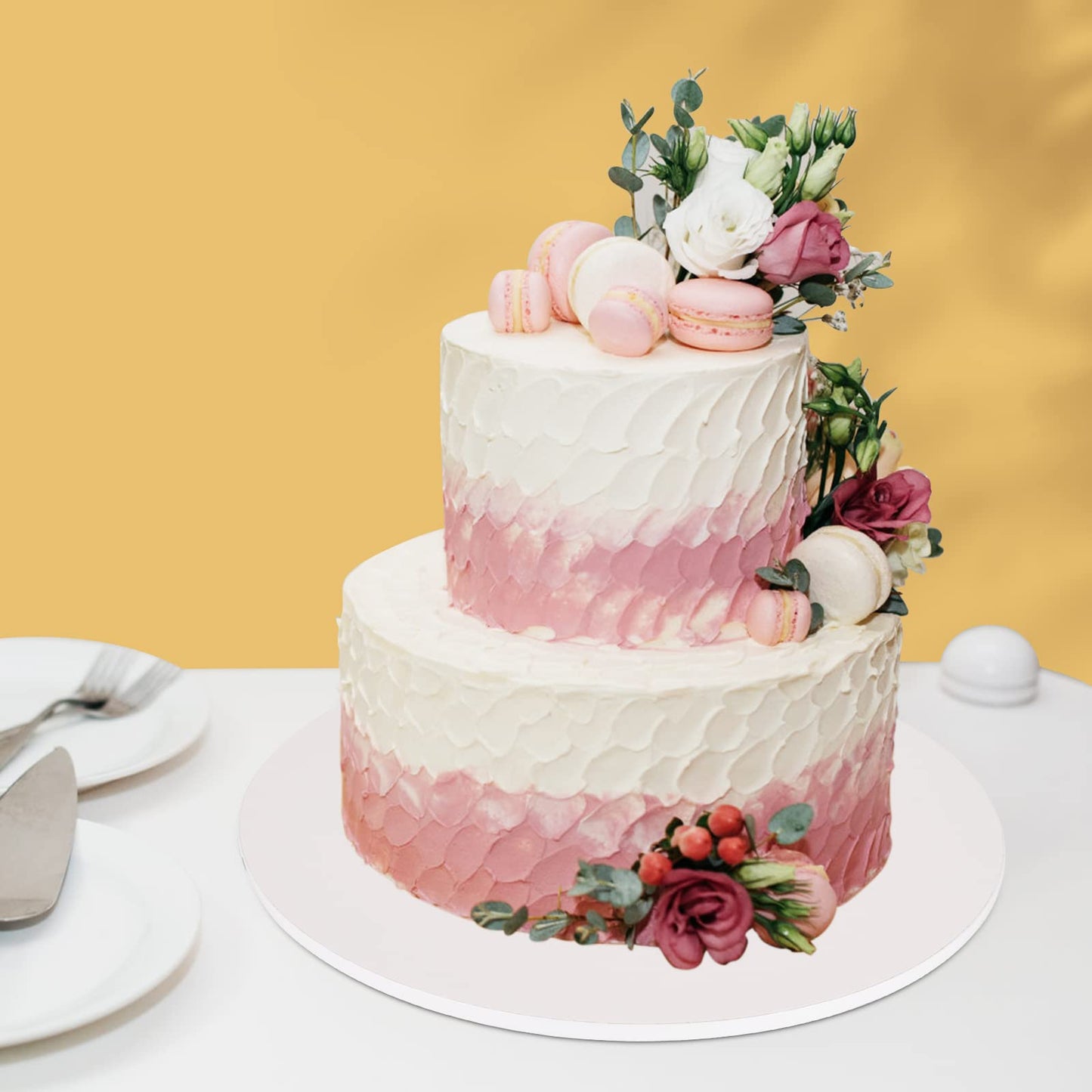 12 PCS Cake Drums 14 Inch, 14inch Drum, Cake Boards 14 Inch Round, 1/2" Thick Cardboard, Sturdy Circle, Base para Pastel Cardboard Base White Cake Boards for Wedding