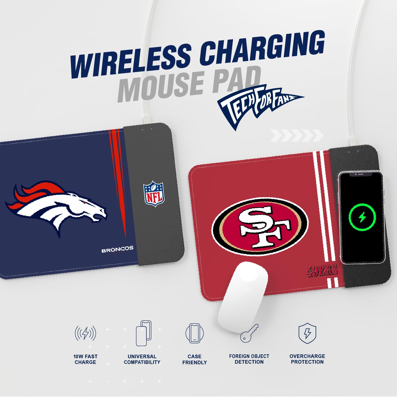 SOAR NHL Wireless Charging Mouse Pad, New York Rangers