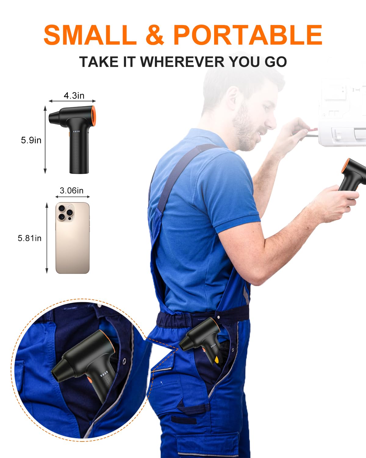 10000mAh Compressed Air Duster,300000RPM Super Power Electric Air Duster,Cordless Rechargeable Air Duster Turbo Blower Jet Fan Replace Canned Air 3-Gear Mini Air Blower for Pc,Computer, Keyboard, Car