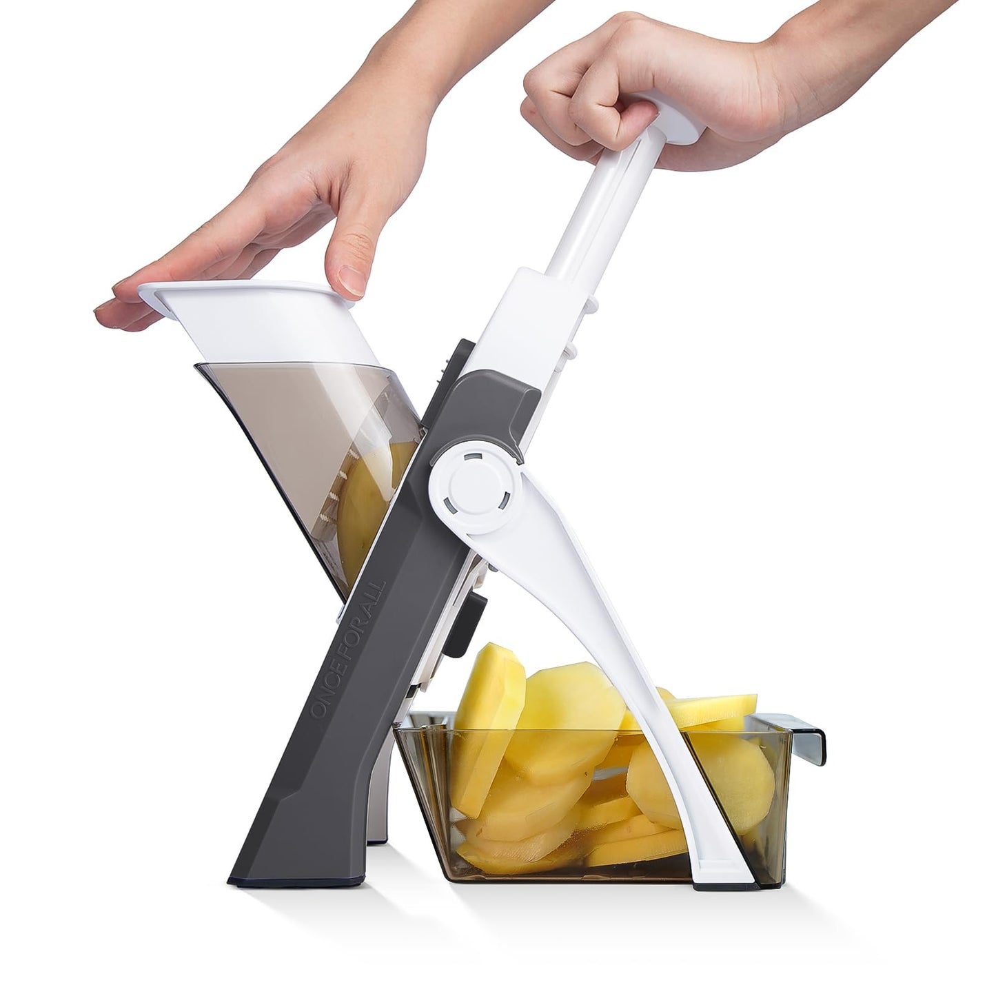 ONCE FOR ALL Safe Mandoline Slicer For Kitchen, Professional Vegetable Slicer For Food Potato Slices, Thickness Adjustable 0.1-8 mm Kitchen Artifact Fast Meal Prep