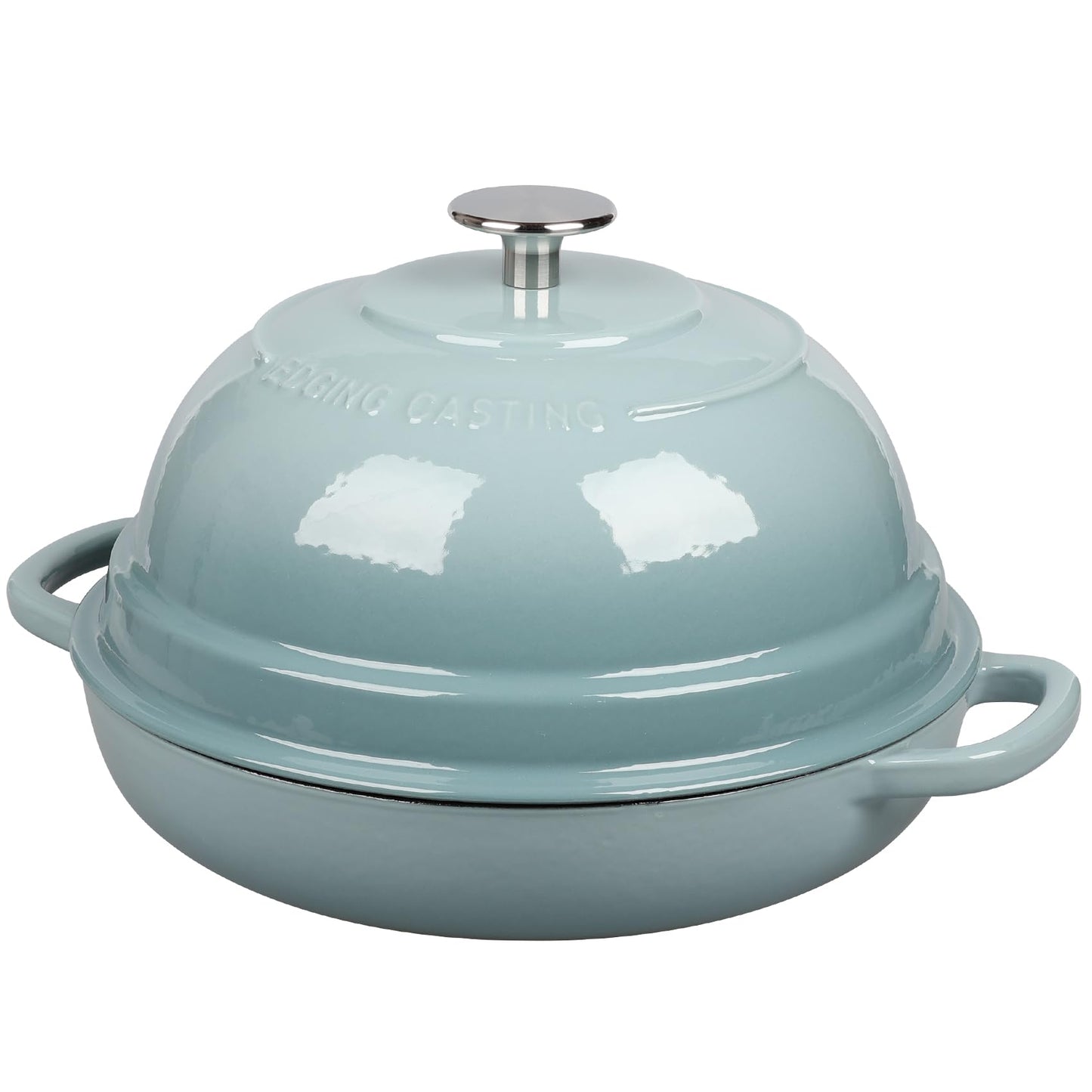 EDGING CASTING Enameled Cast Iron Dutch Oven Pot with Lid, Round Bread Oven for Homemade Sourdough Bread Baking, 6 Quart, Seasalt
