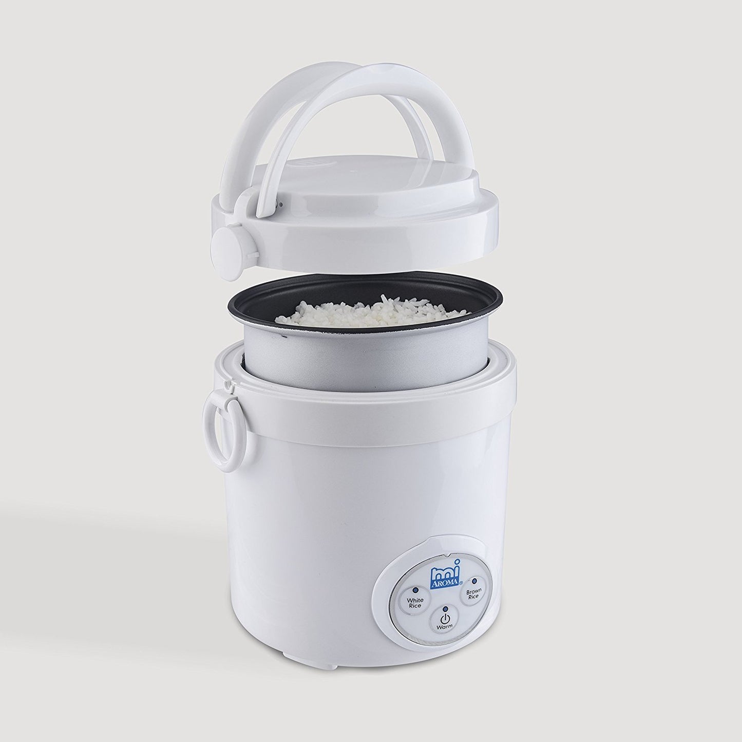 Aroma Housewares (MRC-903D) Mi 3-Cup (Cooked) (1.5-Cup UNCOOKED) Digital Cool Touch Mini Rice Cooker,White