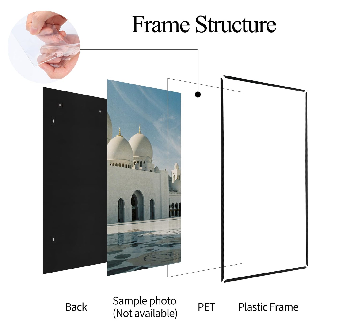 Lavezee 18x24 Poster Frame Black, 6 Packs Lightweight 18 x 24 Poster Frames for Wall Mounting, Display 24x18 Pictures, Posters & Art Prints Vertically or Horizontally