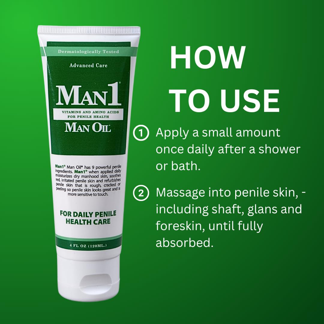 Man1 Collection: Penile Health Gift for His Anniversary, Birthday or Holiday. Give Him a Unique Present He’ll Love. Three Premium Products for Complete Penile Care: Man1 Man Oil, Senfla and Body Wash
