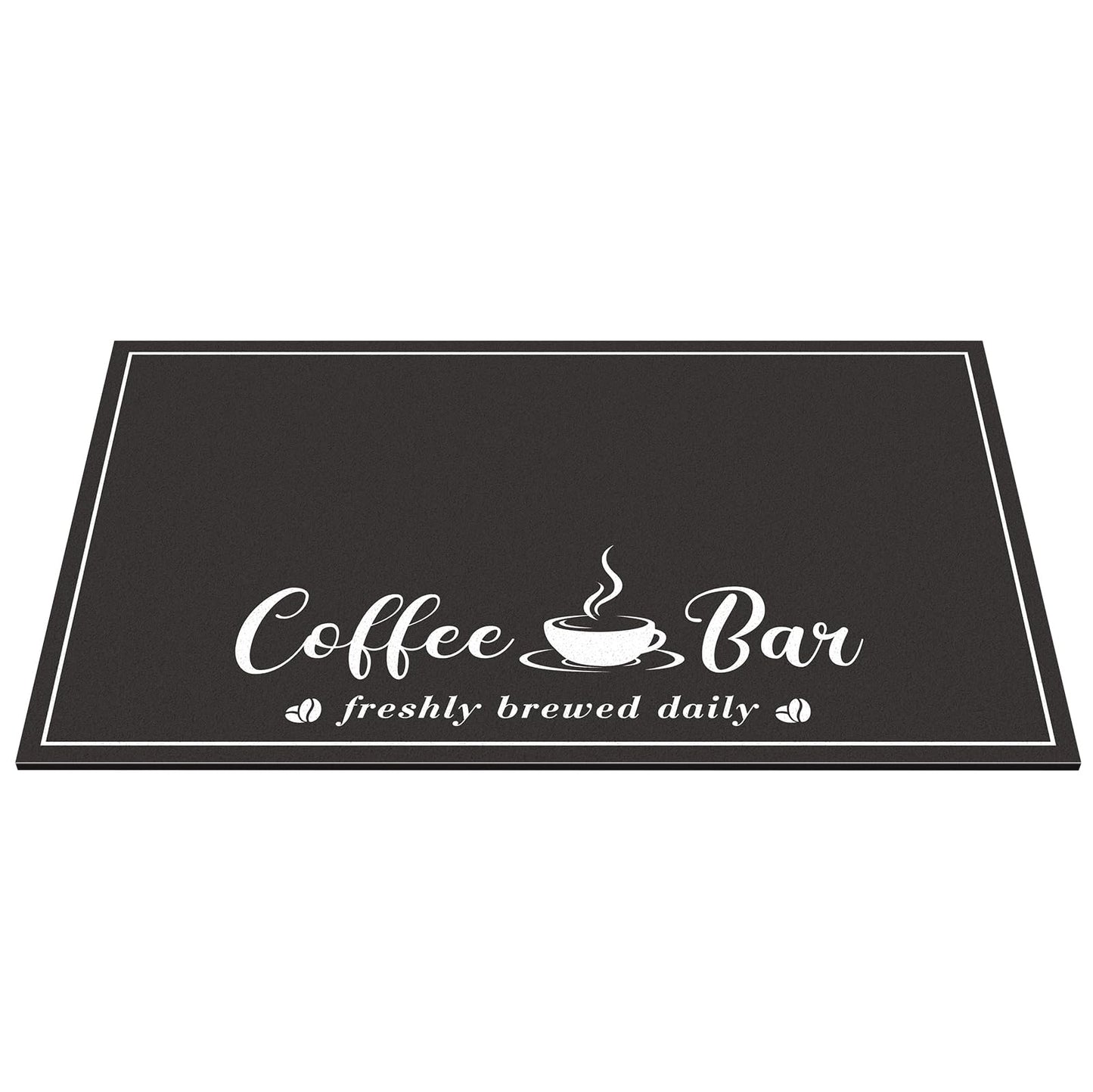 CooRug Absorbent Coffee Mat, Fashion Dish Drying Mat for Kitchen Counter Coffee Bar Accessories Espresso Machine Dish Rack 17" x 32" Black