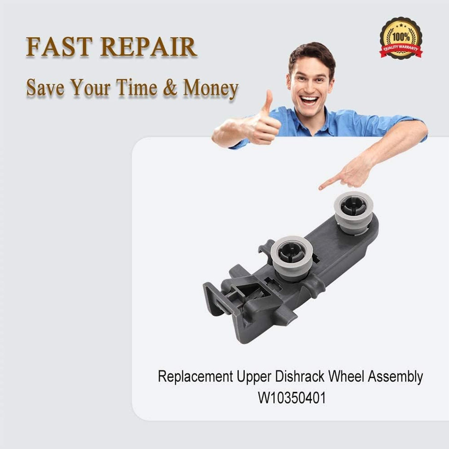 W10350401 Dishwasher Dishrack Roller Wheels fit for Kitchen.Aid,fit for Whirlpool Dishwasher Top Rack Wheel AP6020157 2683569 W10195336 W10410552 W10434691 WPW10350401VP-4Pack prime&swift