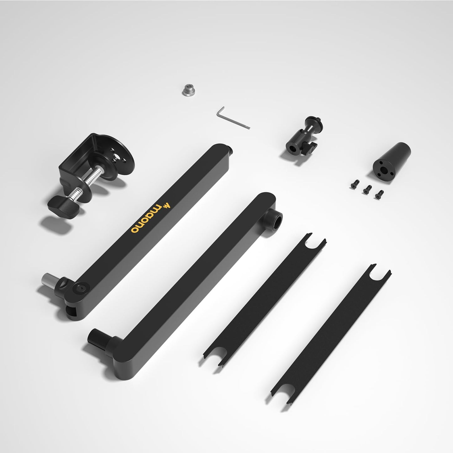 MAONO Microphone Boom Arm, Low Profile Mic Arm with Cable Management Channels, Desk Mount Clamp, Fully Adjustable, Heavy Duty Mic Stand for Podcast Studio Streaming (BA92 Black)