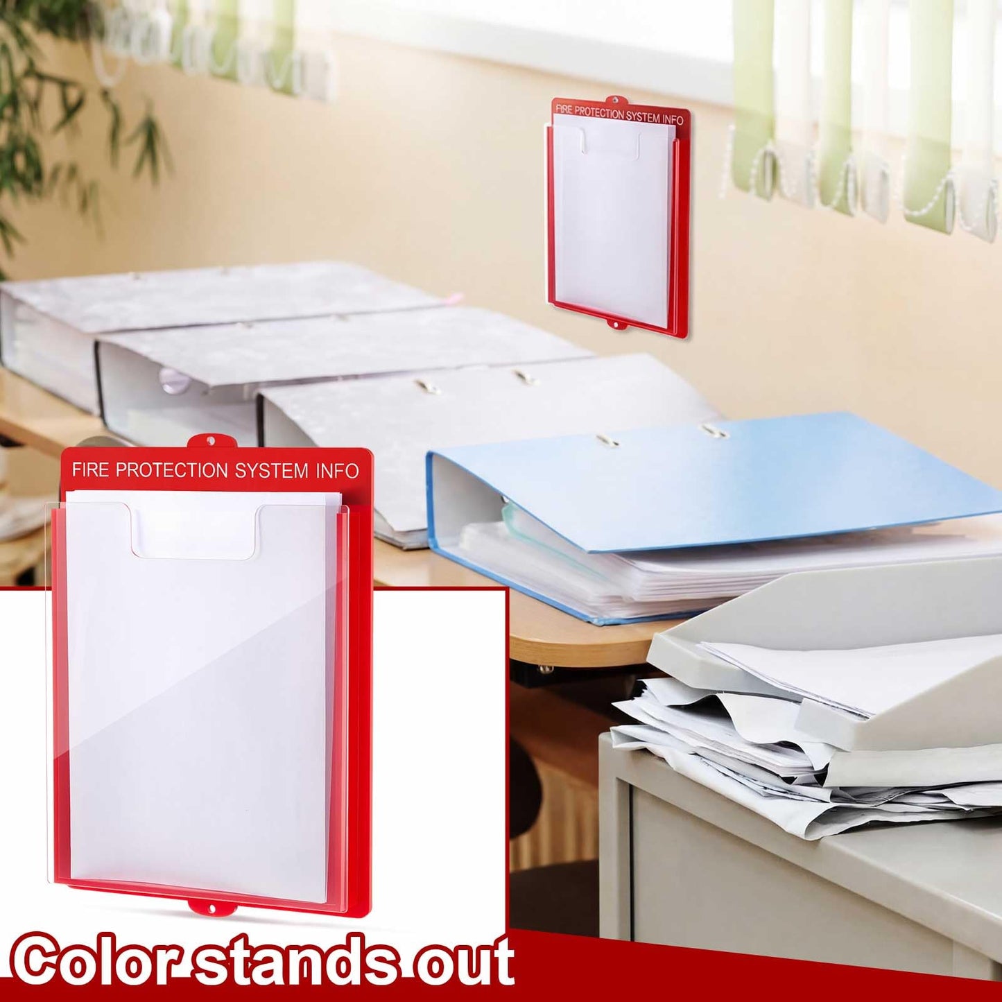 MorningRo Fire Alarm Documents Box 13.98 x 10.04 x 1.38 Inches Acrylic Fire Document Holder for Entrance to Power Distribution Room/machine Room Property Reception Desk Stairwell Public Buildings