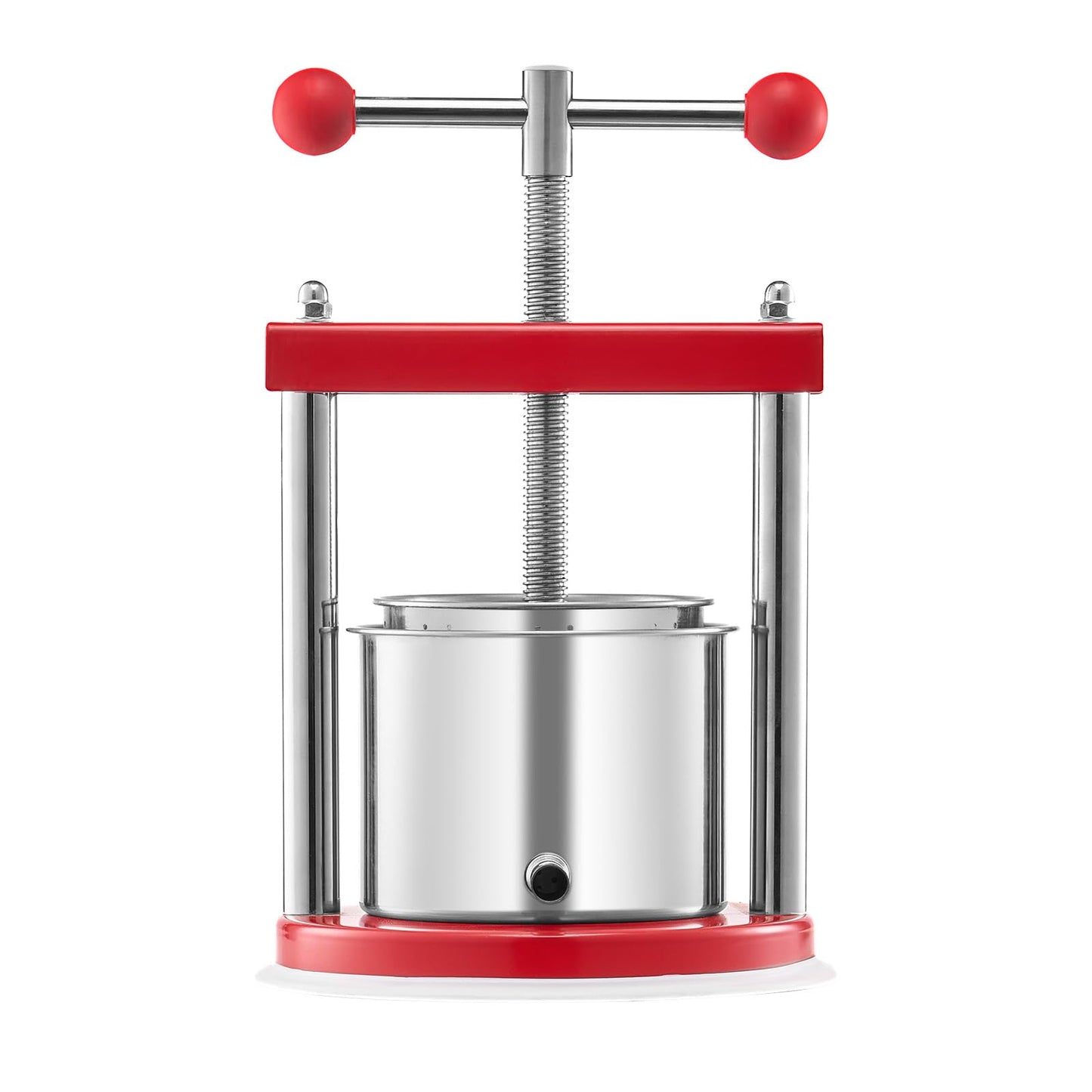 VEVOR 0.44 Gal/1.65L Fruit Wine Press, 2 Stainless Steel Barrels, Manual Juice Maker, Cider Apple Grape Tincture Honey Olive Oil Making Press with T-Handle for Outdoor Kitchen Home