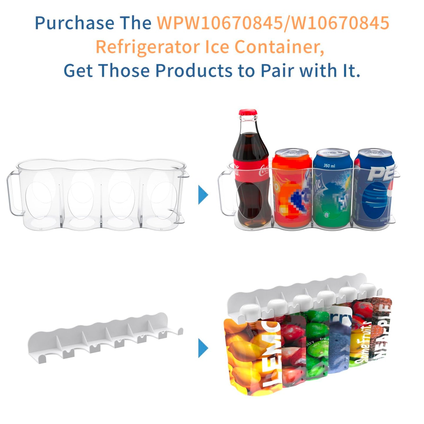 Upgraded W10670845 WPW10670845 ice Maker Replacement Compatible with Whirl-Pool Ken-More AMA-na Refrigerator Parts PS11757044 Fits for AP6023698 Whirlpool Ice Bucket Replacement