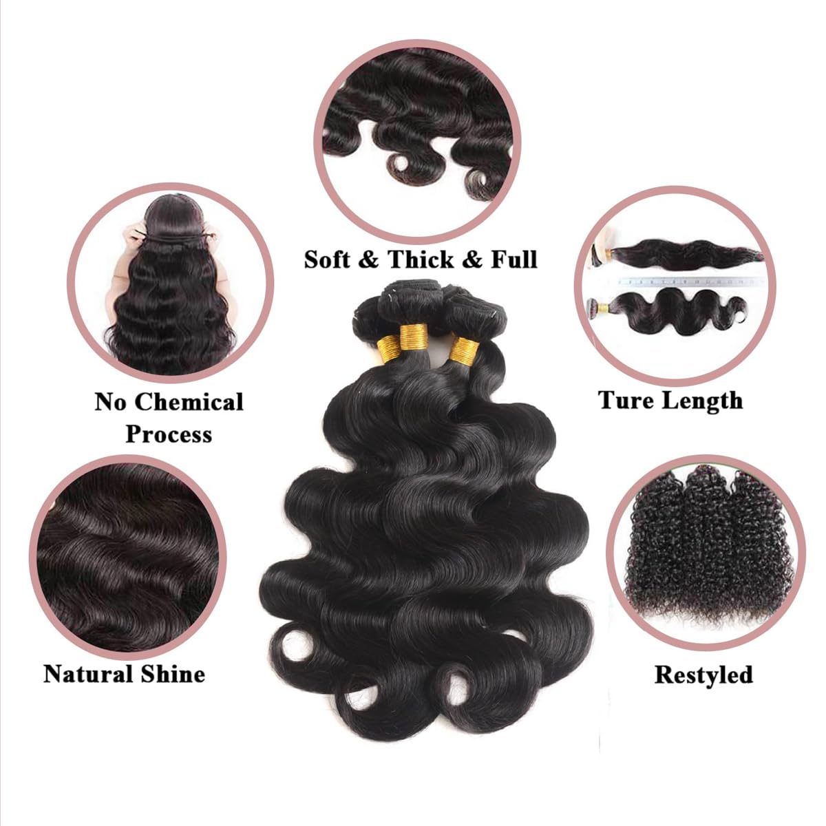 12A Body Wave Bundles Human Hair 20 22 24 26 Inch Human Hair Bundles Wavy 400g Brazilian Virgin Hair 4 Bundles Deals Cheap Human Hair Extensions Real Human Hair Quick Weave Bundle