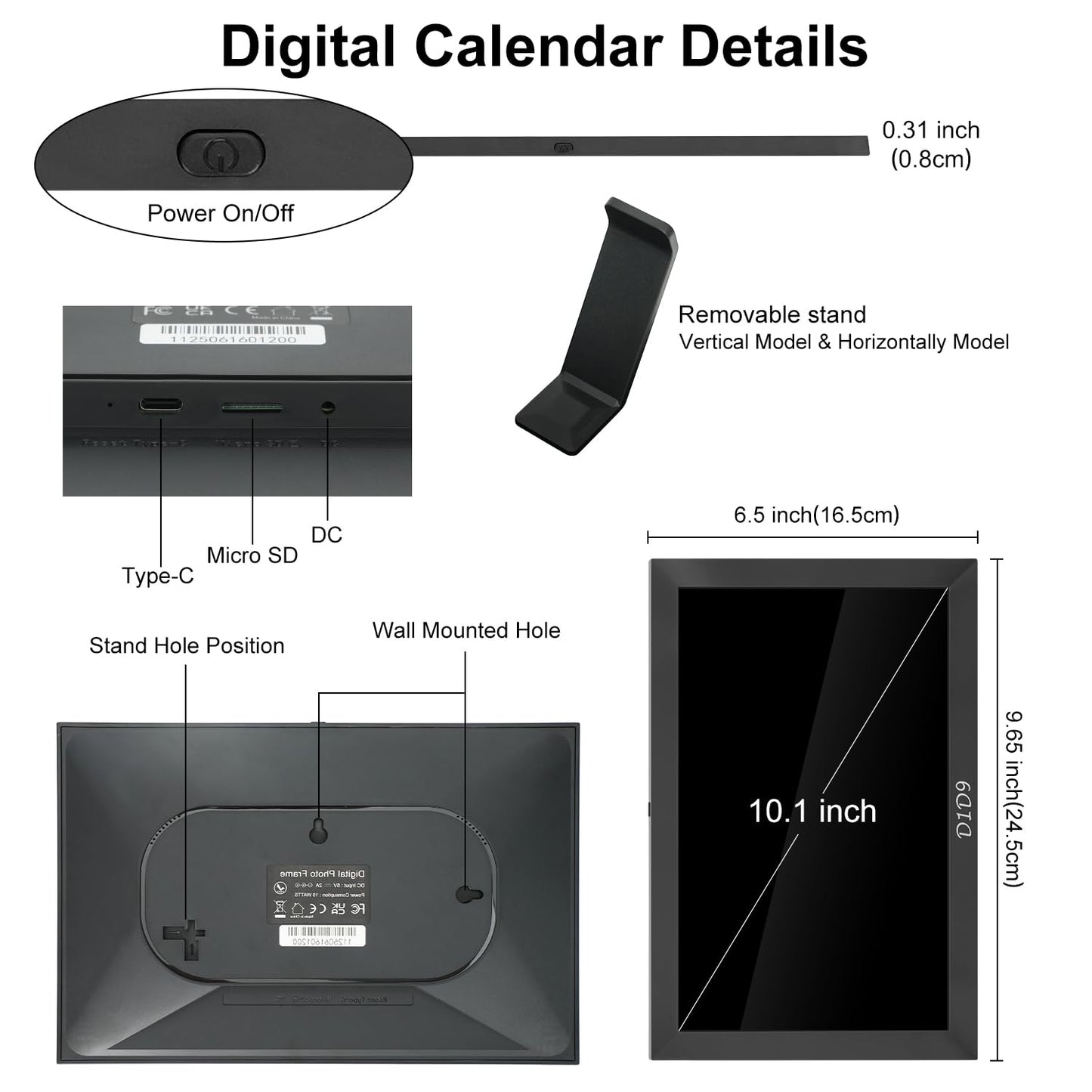 10.1 Inch Smart Digital Calendar, Chore Chart, Meal Planner, HD Touchscreen Smart Family Planner, Hearth Display Desk Digital Calendar Seamless Scheduling, for Home, Kitchen, Office, School
