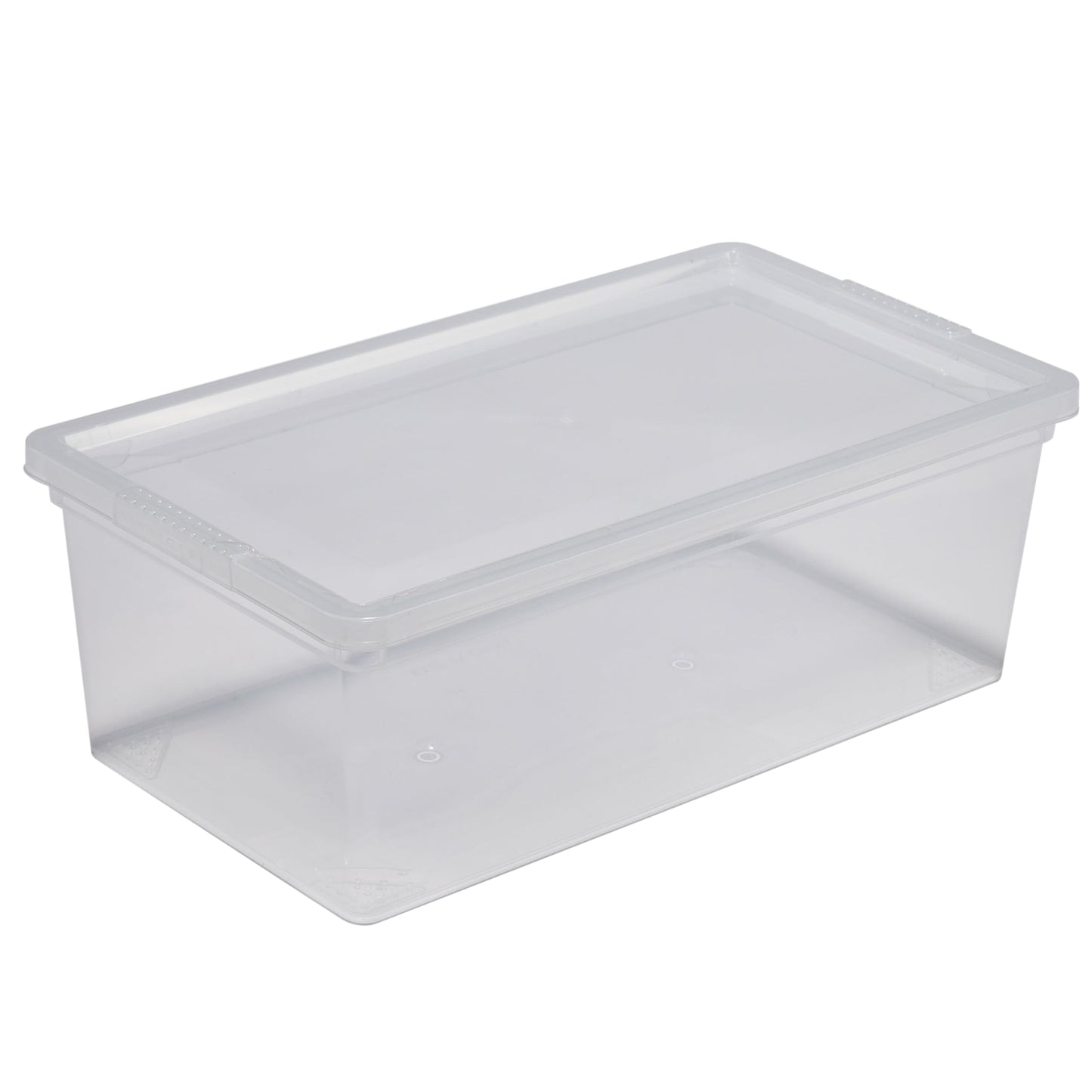 Simplify Storage Bins with Lids | Dimensions: 13.23"x 7.5"x 4.5" |6 Pack| Stackable | Nestable Bins | Great for Clothing | Books | Household Items | Shoes | Home Organization | Clear.