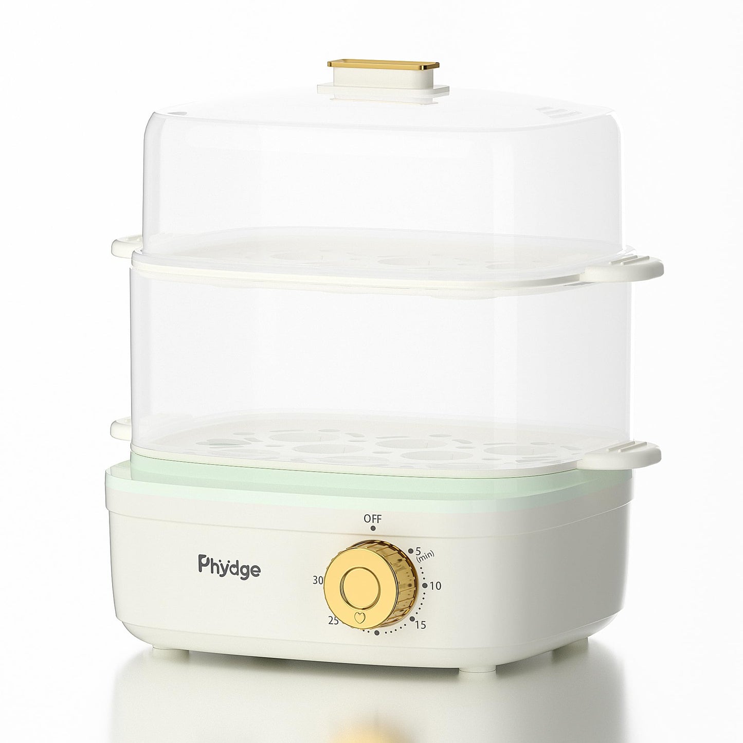 Electric Food Steamer for Cooking, 2-Tier Rapid Egg Cooker, Stackable Steam Cooker for Baby Food, Meal Prep, Quick Healthy Cooking for Vegetables, BPA-Free, 30-Min Timer, 3 Containers&1 Spoon Included