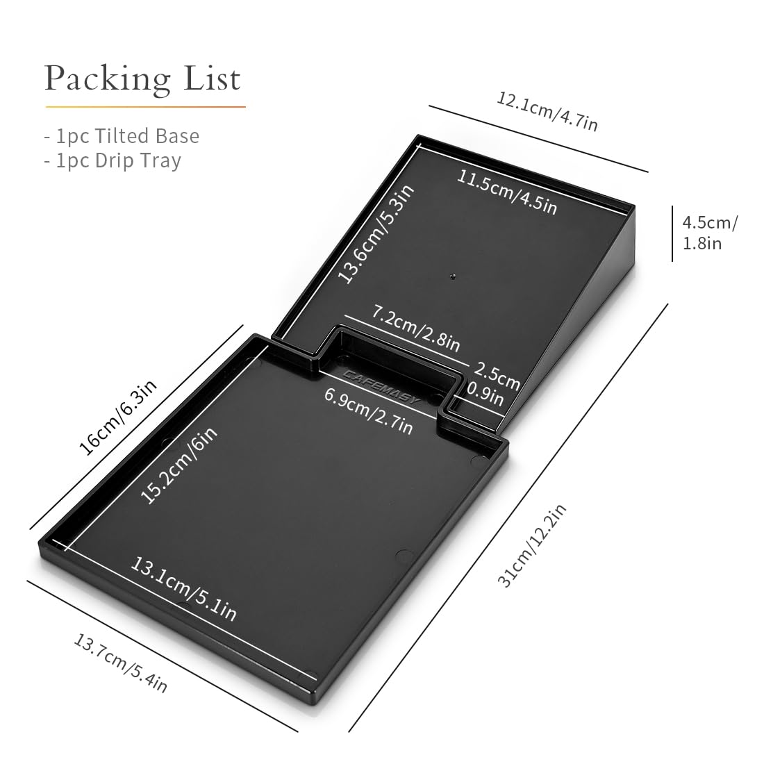 Incline Stand with Tray Compatible with Eureka Mignon Grinder Durable Tilted Angled Base and Drip Tray Espresso Grinder Accessories Parts