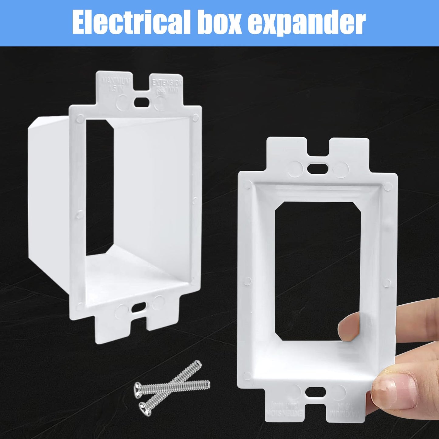 100PCS BE1-2 Electrical Outlet Box Extenders with 200PCS Screws, (1-Gang)Electrical Power Outlet Box Extender,Single Gang Box Extender Electric Box Extender 1 Gang Power Switch Receptacles Accessories