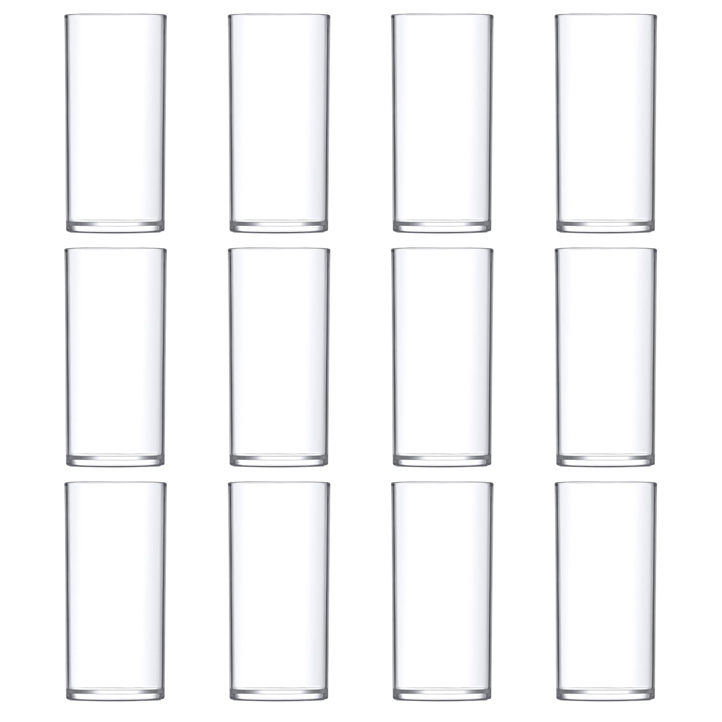 Amazing Abby - Viola Piccolo - Plastic Cylinder Vases (12-Piece Set), Acrylic Flower Vases for Wedding Centerpieces, Home Decorations, Office Ornaments, Shatter-Proof, 6" (H) (Not Glass)