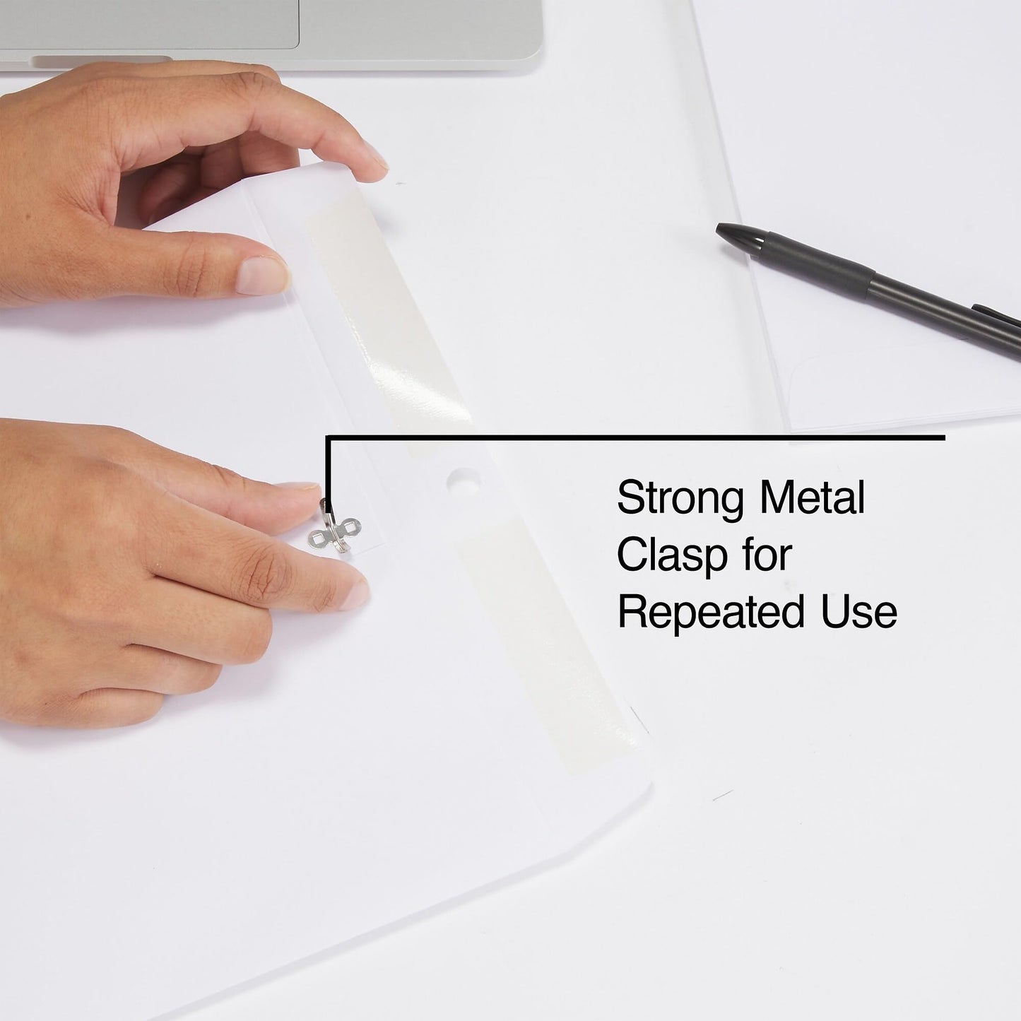 Staples 10 x 13 White Wove Clasp & Gummed Catalog Envelopes, Metal Clasp Closure, Durable Large Mailing Envelopes, 100/Box
