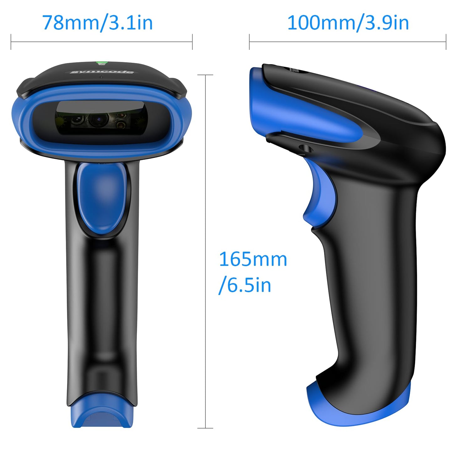 Symcode Wireless Bluetooth Barcode Scanner,3-in-1 Bluetooth & USB Wired & 2.4G Wireless Barcode Reader Scanner 2D 1D QR Code Automatic Fast Precise Bar Code Scanner for Phone Laptop Tablet