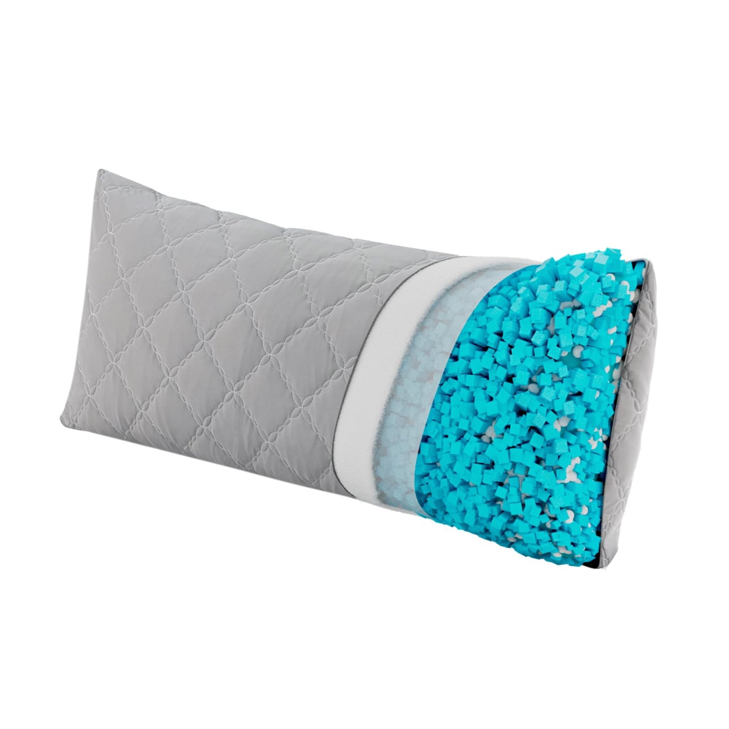 BEDELITE Cooling Body Pillow for Adults, Creative Ultra Soft Cool-Touch Quilted Nylon-Spandex Body Pillow Cover, Adjustable Memory Foam Long Pillow for Side Sleepers, Pregnancy & Back Pain(Light Grey)