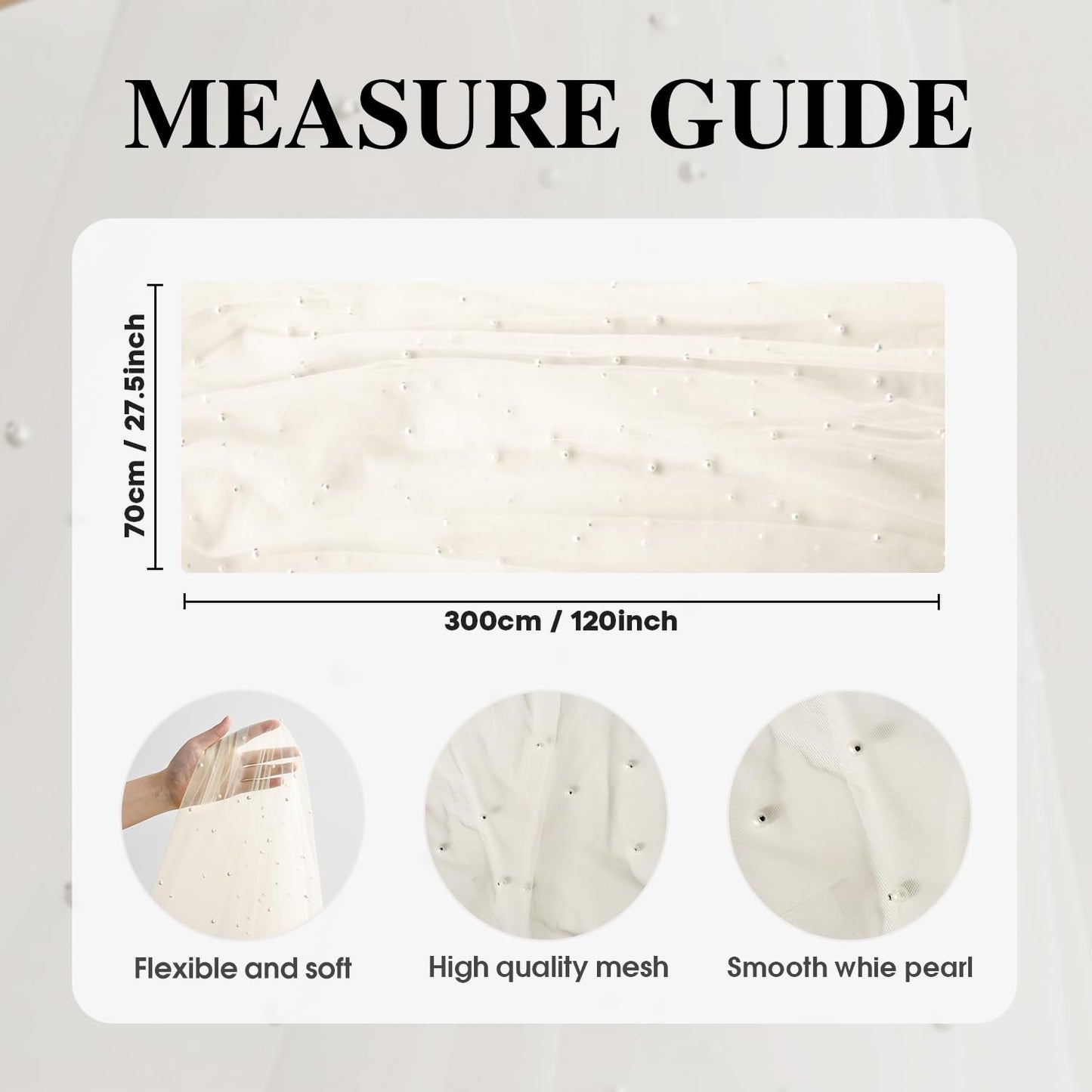 Artoid Mode 6PCS Pearl Beige Gauze Table Runner 120 Inch 10FT, Seasonal Sheer Dining Holiday Wedding Birthday Baby Shower Table Decor for Home Party
