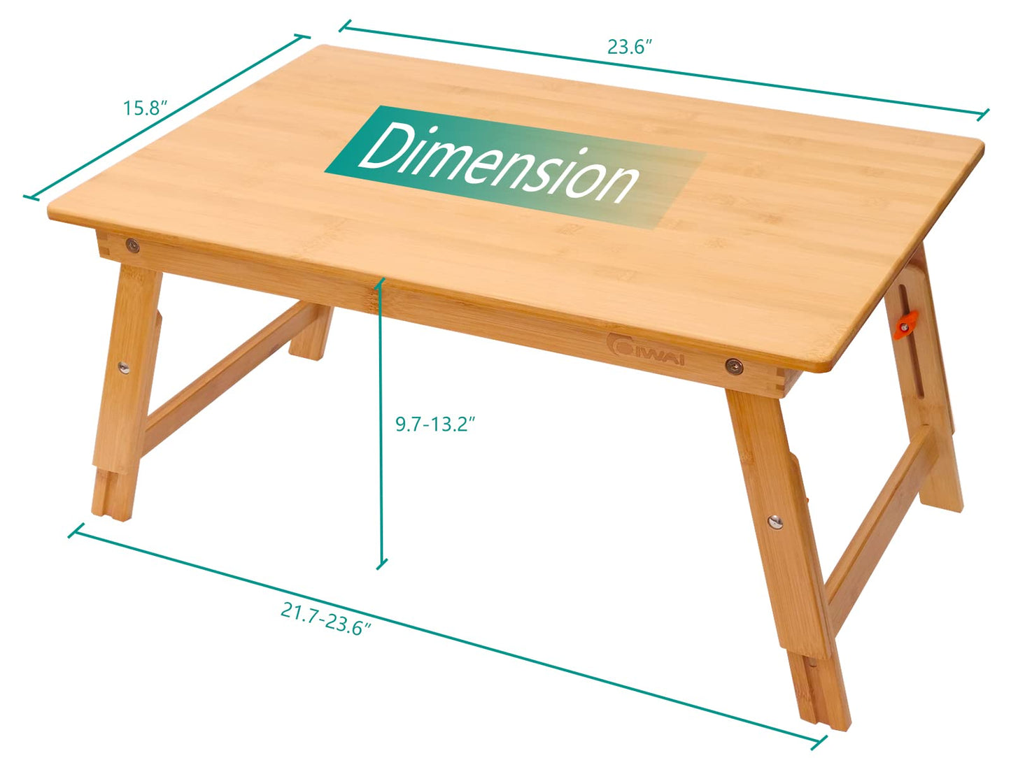 Lap Desk for Bed, COIWAI Bed Desk Bed Table Tary, Low Desk Table, Folding Floor Table, Adjustable Height, Portable Foldable Picnic Desk,Serving Breakfast Coffee in Bed Couch Floor .Bamboo