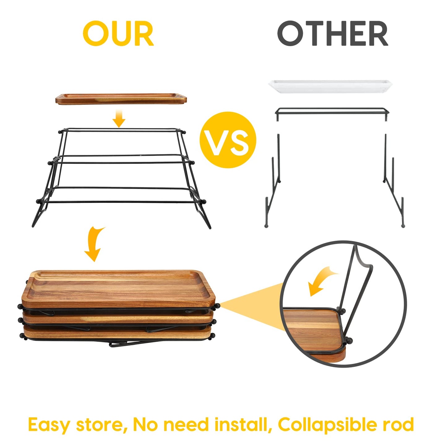 Manspdier 3 Tier Cupcake Stand & Towers Serving Tray for Party, Acacia Wooden Dessert Table Display Set, Decorative Tiered Decor Small Chees Charcuterie Boards Rustic Wood Platters Trays, (A010)