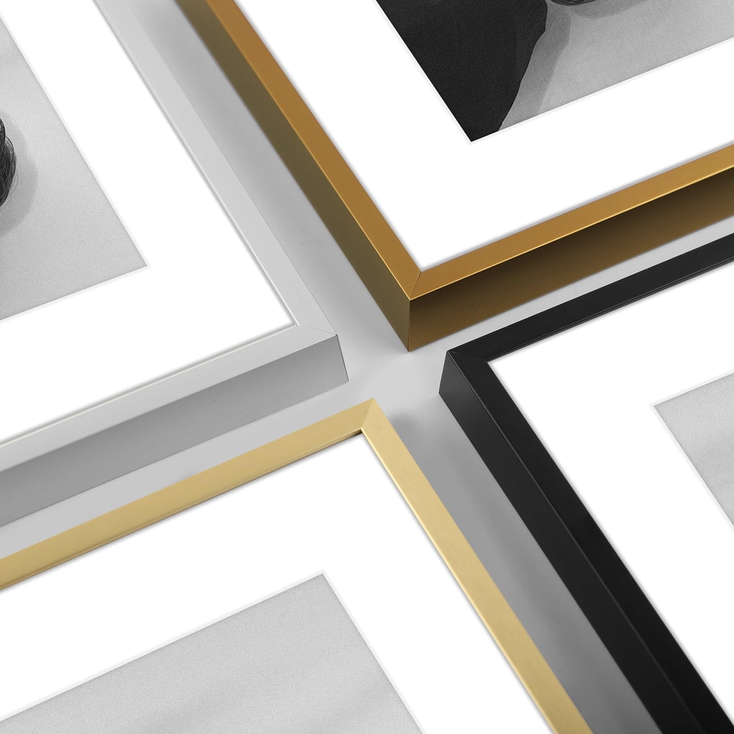 Golden State Art - 18x24 Aluminum Picture Frame - with Mat for 16x20 Photo or Without Mat for 18 x 24 Poster - Real Glass Cover - Simple and Elegant Decor for Wall Mounting - 1 Pack - Black