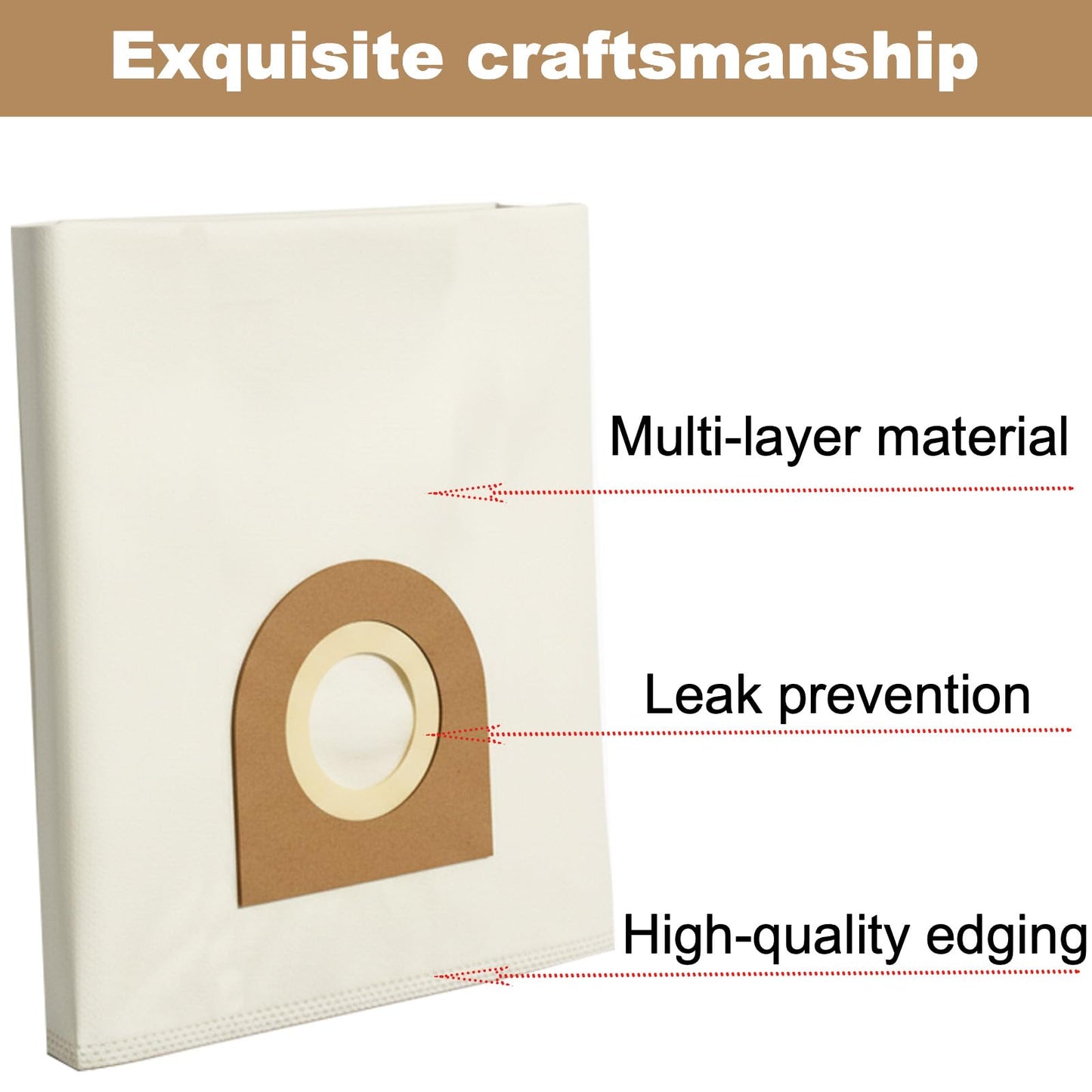 6PCS Replacement Dust Bags Compatible with Nilfisk Alto Aero 26,21,31,Attix 30,50 Vacuum