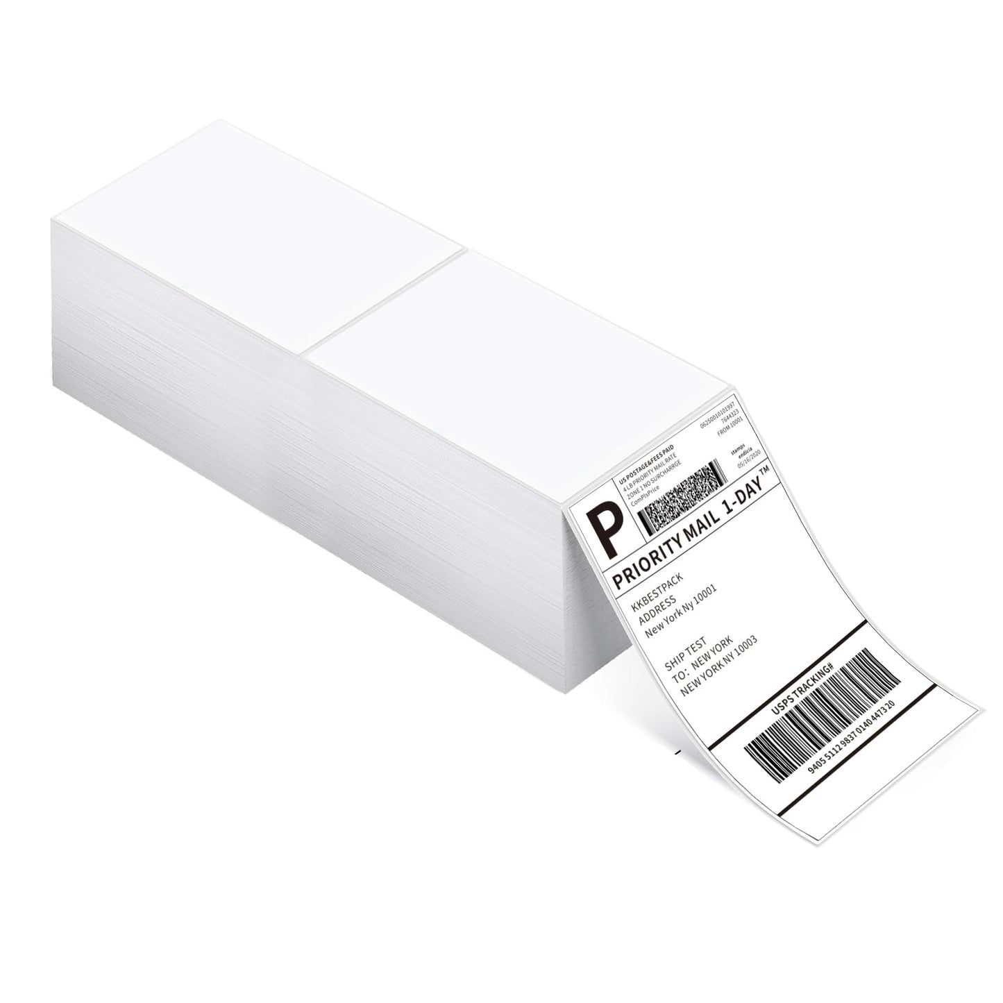 KKBESTPACK Mailing Labels – 2000 Fanfold 4 x 6 Direct Thermal Shipping Labels