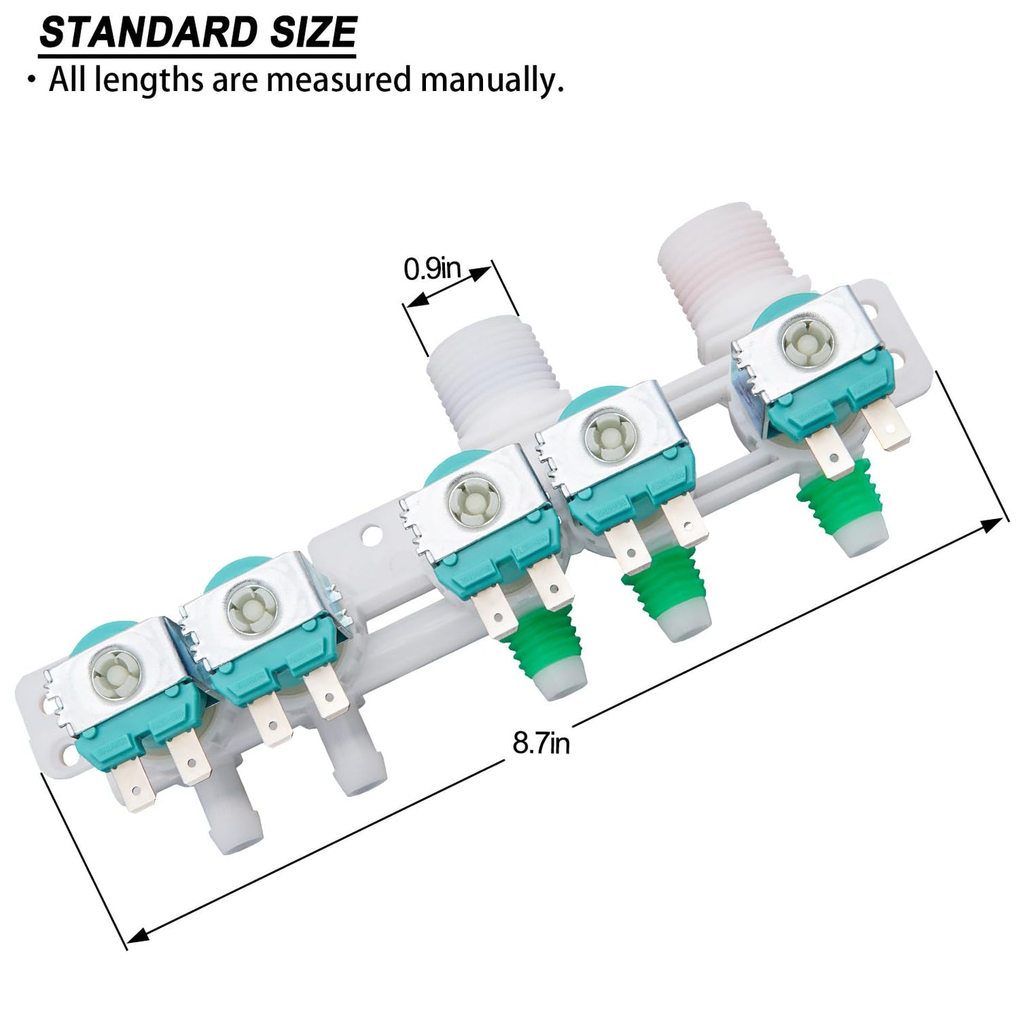 Washer Water Inlet Valve Compatible with Samsung WA50F9A6DSW/A2 WA50F9A7DSP/A2 WA50F9A7DSW/A2 WA50F9A8DSP/A2 WA50K8600AV/A2 WA50K8600AV/AA WA50K8600AW/A2 WA50M7450AP/A4 WA50M7450AW/A4